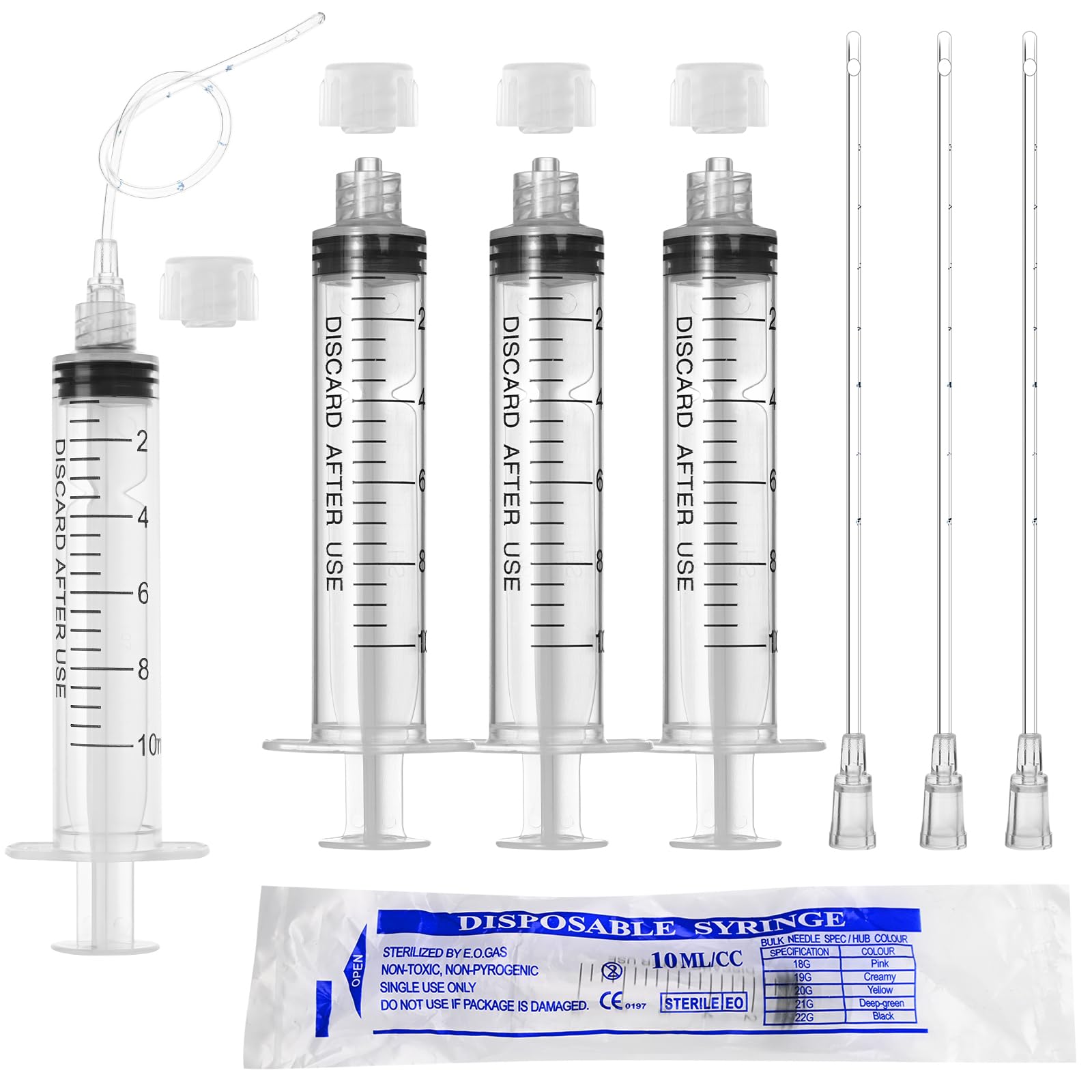 20ml Luer Lock Syringe with Cap and Soft Plastic Tube, Pack of 30 — Amazon image 14