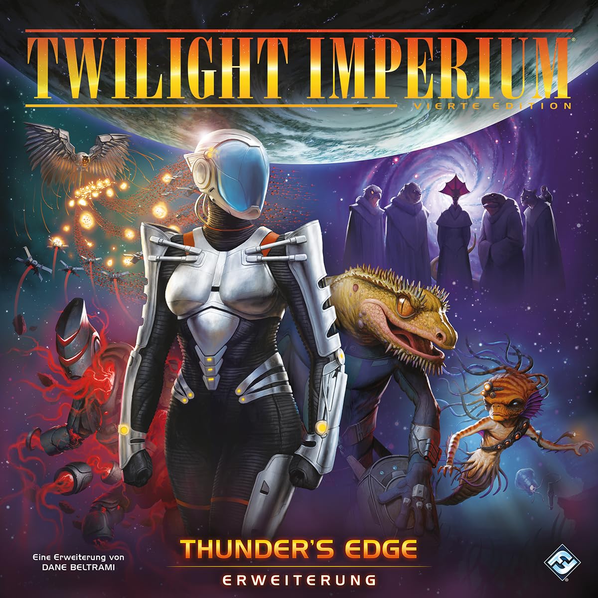 asmodee, Twilight Imperium 4a Edizione - Thunder's Edge, Espansione, Fantasy Flight Game, Gioco di esperti, 3-8 giocatori, 14+ anni, 240-480 minuti, Tedesco