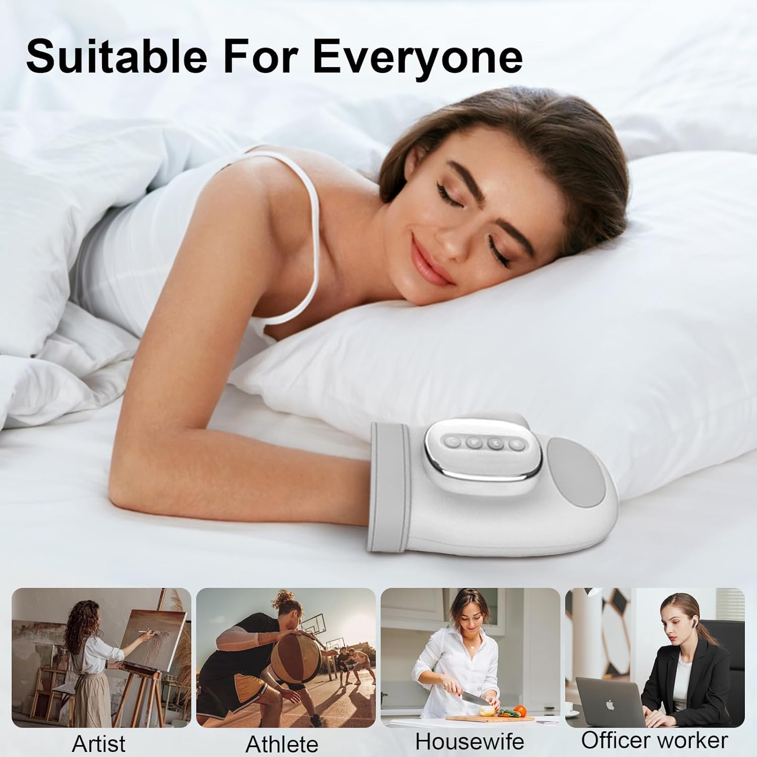 Hand Massager,Cordless Hand Massager with Heat & Compression for Arthritis, Carpal Tunnel & Finger Pain Relief-FSA/HSA Eligible,Rechargeable & Portable Gifts for Men Women