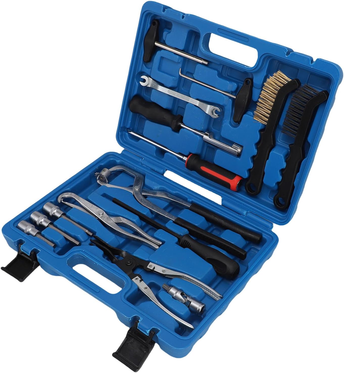 banapoy Drum and Disc Brake Tool Kit, Brake Drum Spring Remover and Installer Adjusting Kit with Spring Pliers, Compressor, Puller, Caliper Cleaning Brush Tool