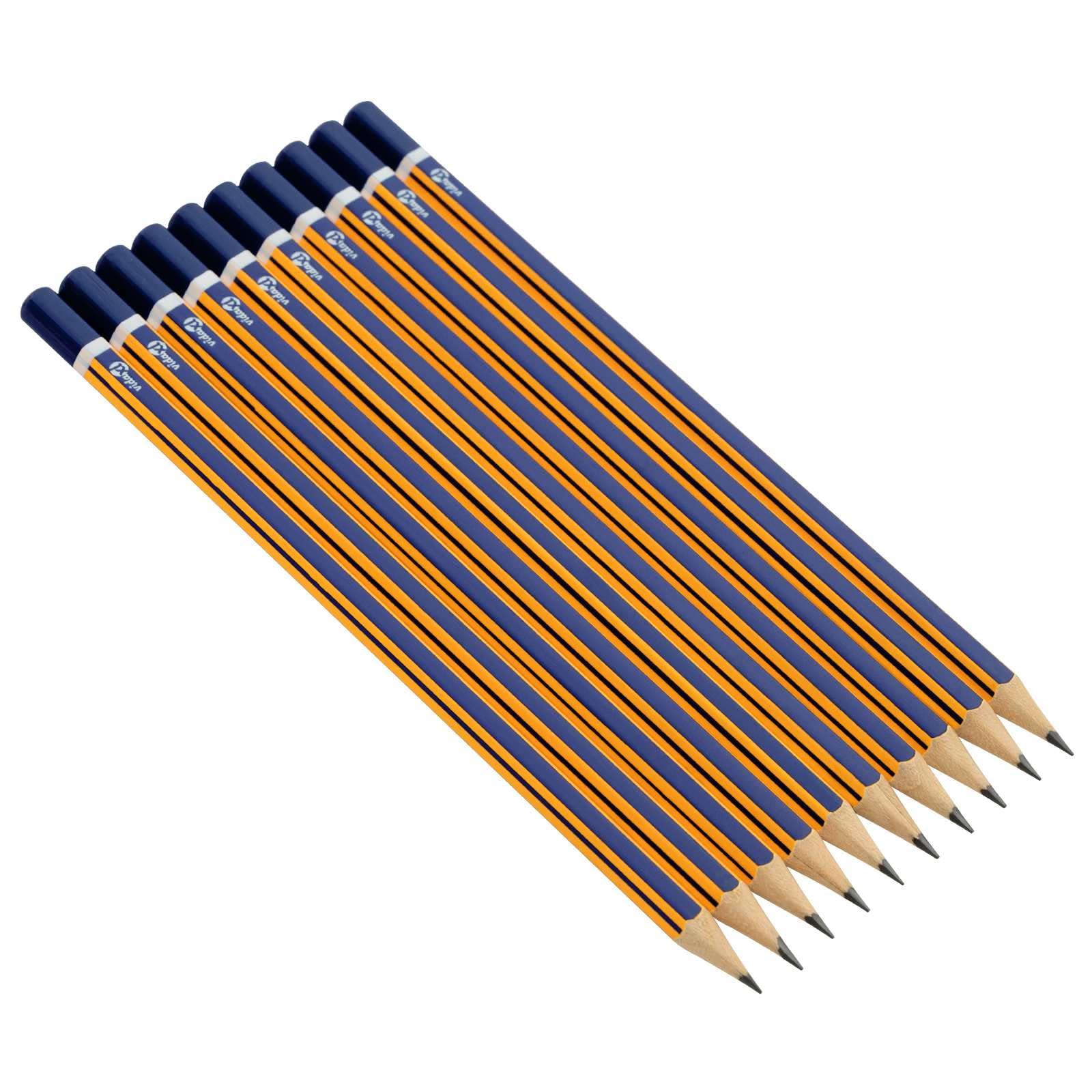 300 HB Bleistifte mit Radiergummi und Feder, Vorgeschärfte Schreibstifte aus Massivholz, Blau und Gelb für Büro und Schule, 0,7 x 18 cm