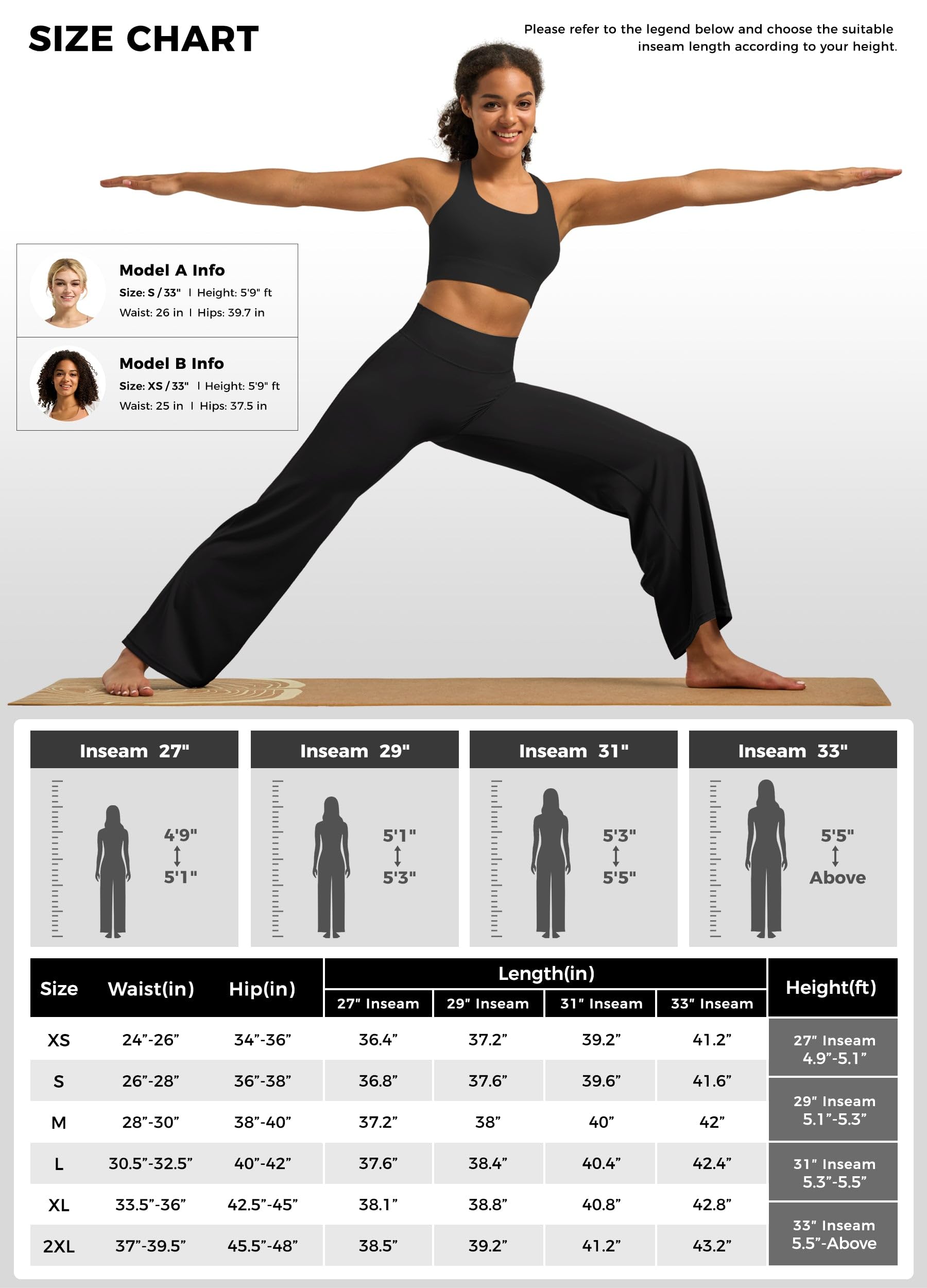 WILLIT Leggings da donna sportivi da yoga, a vita alta, flared, pantaloni da jogging, opachi, per palestra, sport, yoga