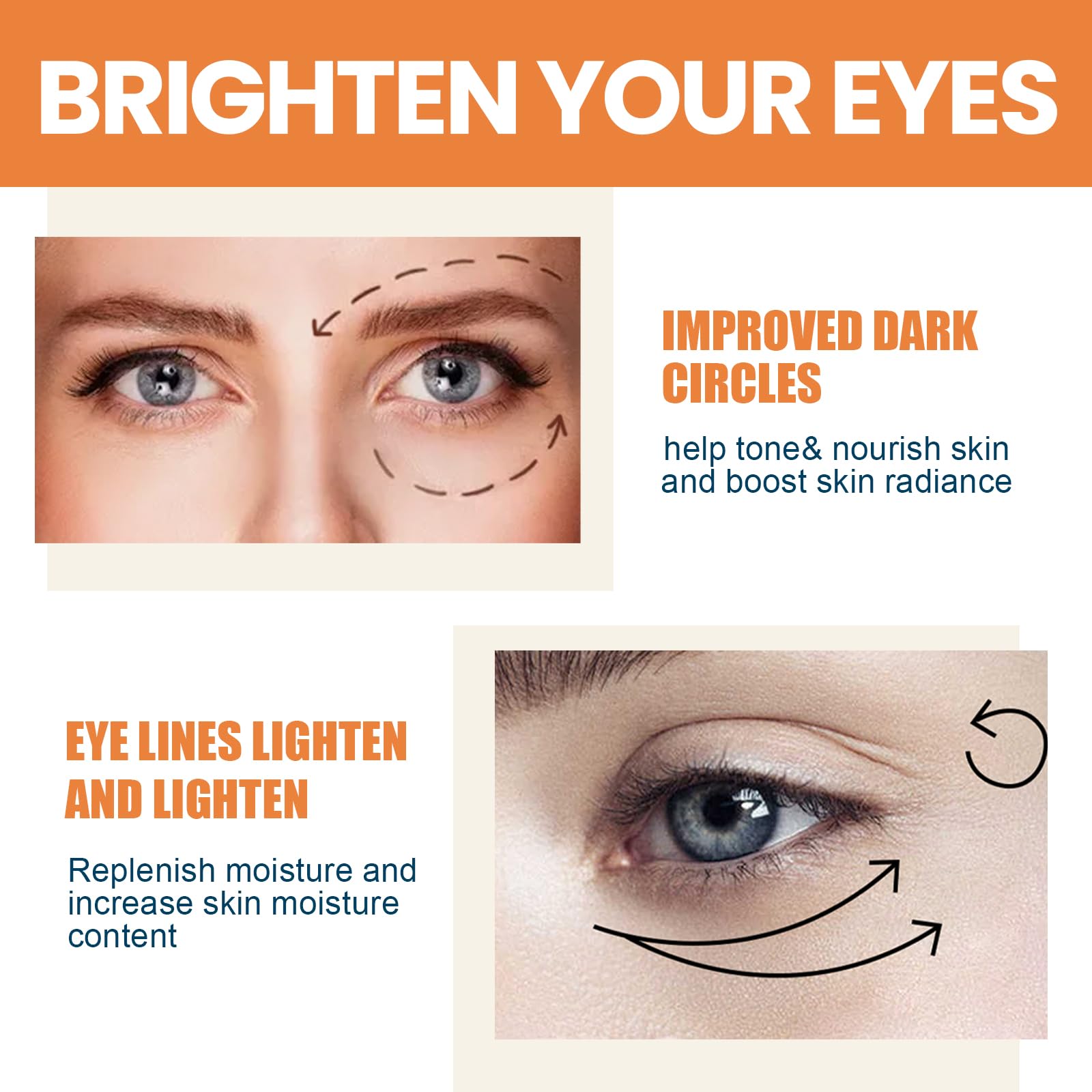 Baume pour les yeux à la vitamine C éclaircit et réduit les poches, Stick hydratant pour les yeux MultiCorrexion pour les cernes et les poches, Crème hydratante au rétinol Sérum rides profondes (1pcs)