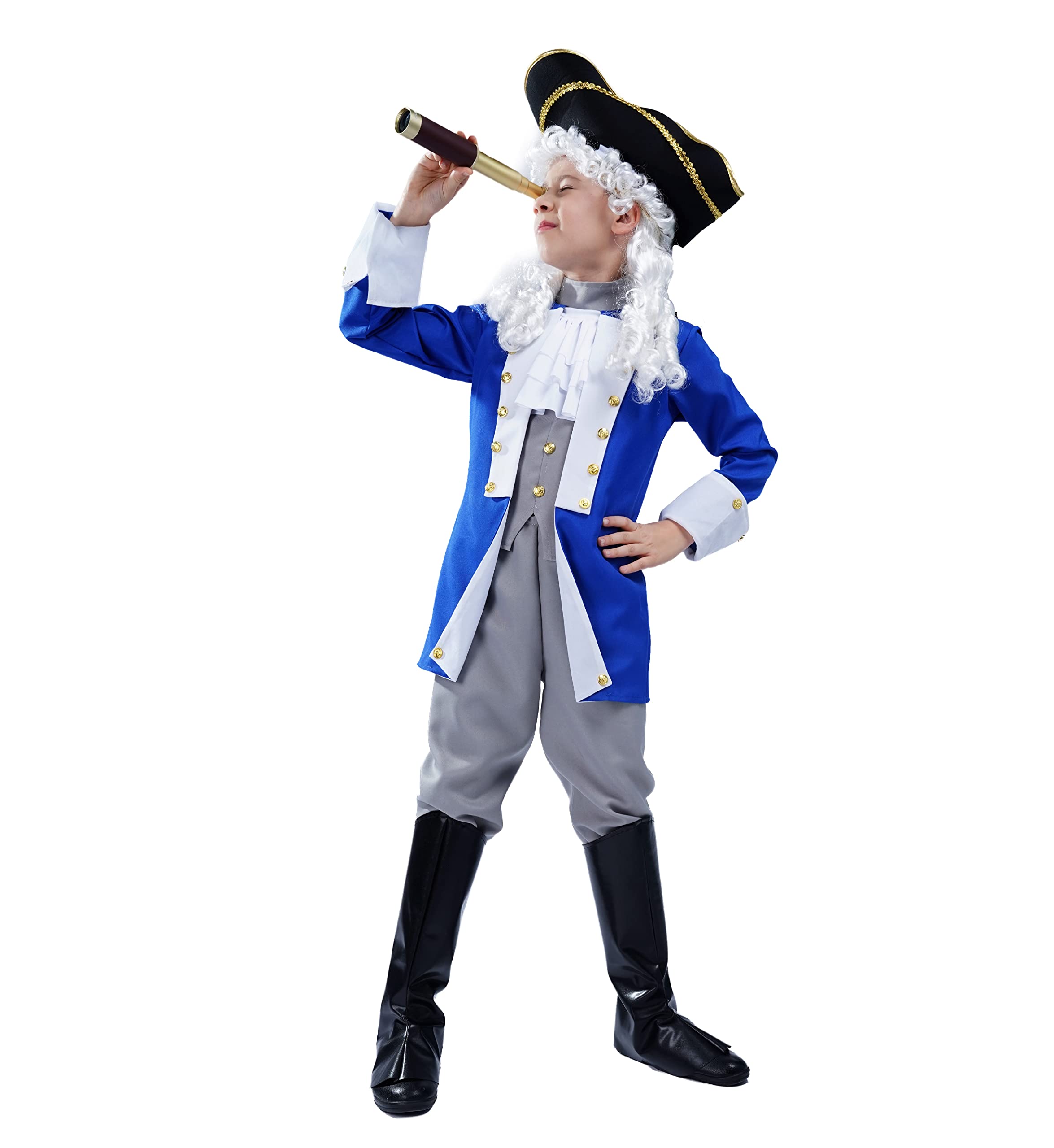 Dress Up America Colonial Patriot Costume With Hat And Wig
