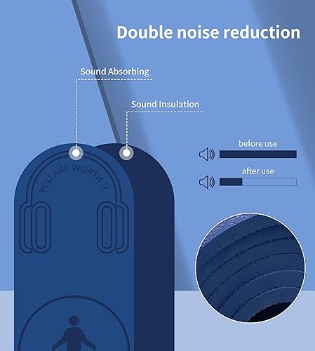 Miniatura 5 de Knsbk Alfombrilla antideslizante para saltar con cuerda de absorción de impactos, para adultos y niños, para el hogar, interior, entrenamiento,