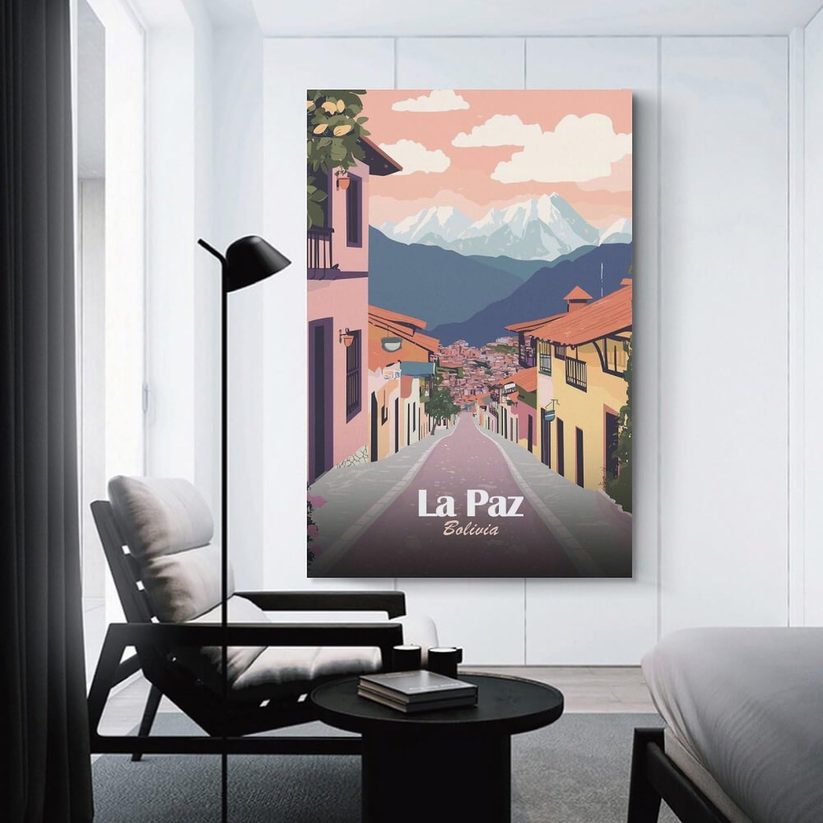 Junmoney La Paz, Bolivia Travel (2) Hanging Wall Art, 24x36inch(60x90cm), for Lounge, Bedroom Or Personal Spaces, Gift Idea for Housewarming And Birthdays