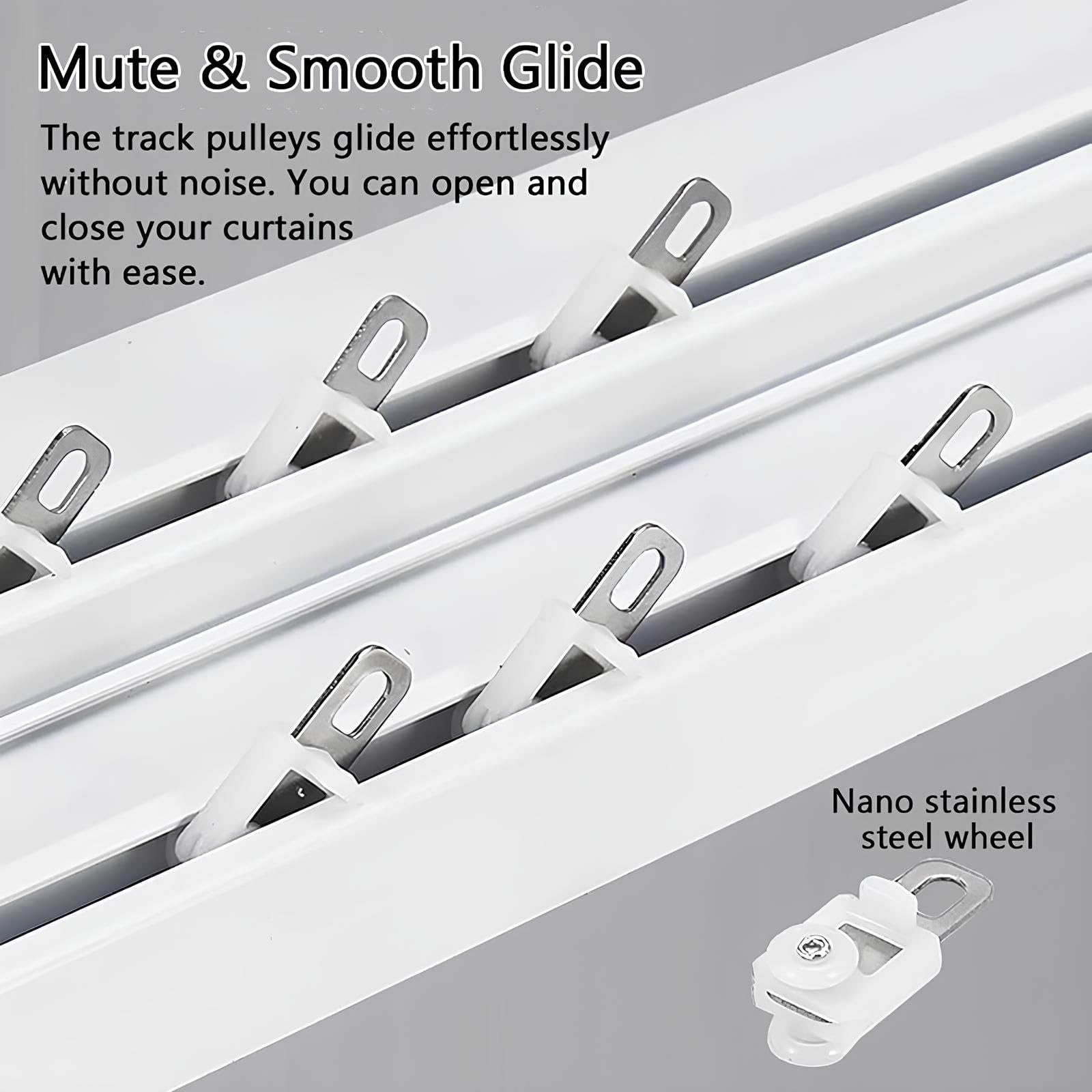 Sistema 3in1 Montaggio a soffitto o parete Doppio alluminio ain per divisorio balcone camera da letto 4,5 m (3 x 1,5 m) Bianco h.