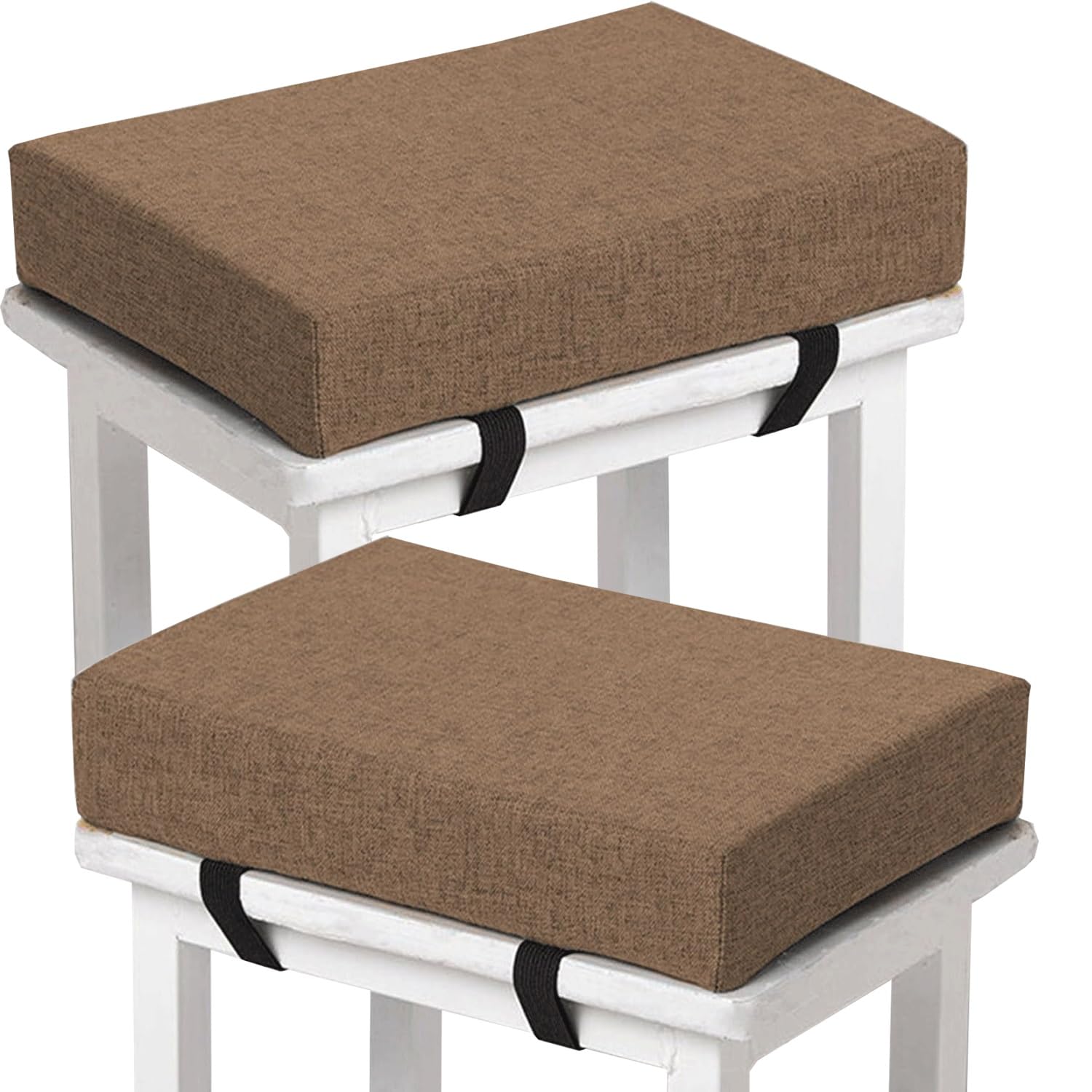 Memory Foam square Seat Cushion3/ 5/8cm thick,35/40/45/50cm rectangular Stool Cushion,Anti - Slip, Seat Cushion seat pads dining chairs with Removable Cover for Kitchen Bar Chairs(H8,2pcs 30x30x5cm)