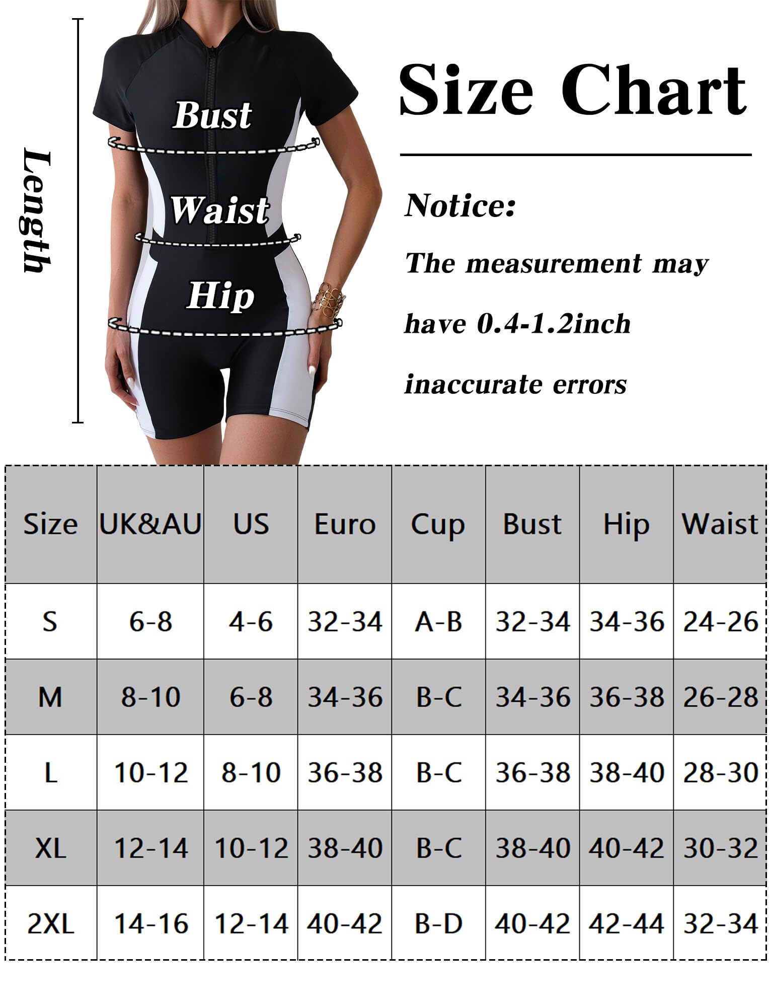 Seaur – Costume intero da donna, costume da bagno da donna, costume da bagno sportivo con cerniera frontale, estivo, da spiaggia, surf
