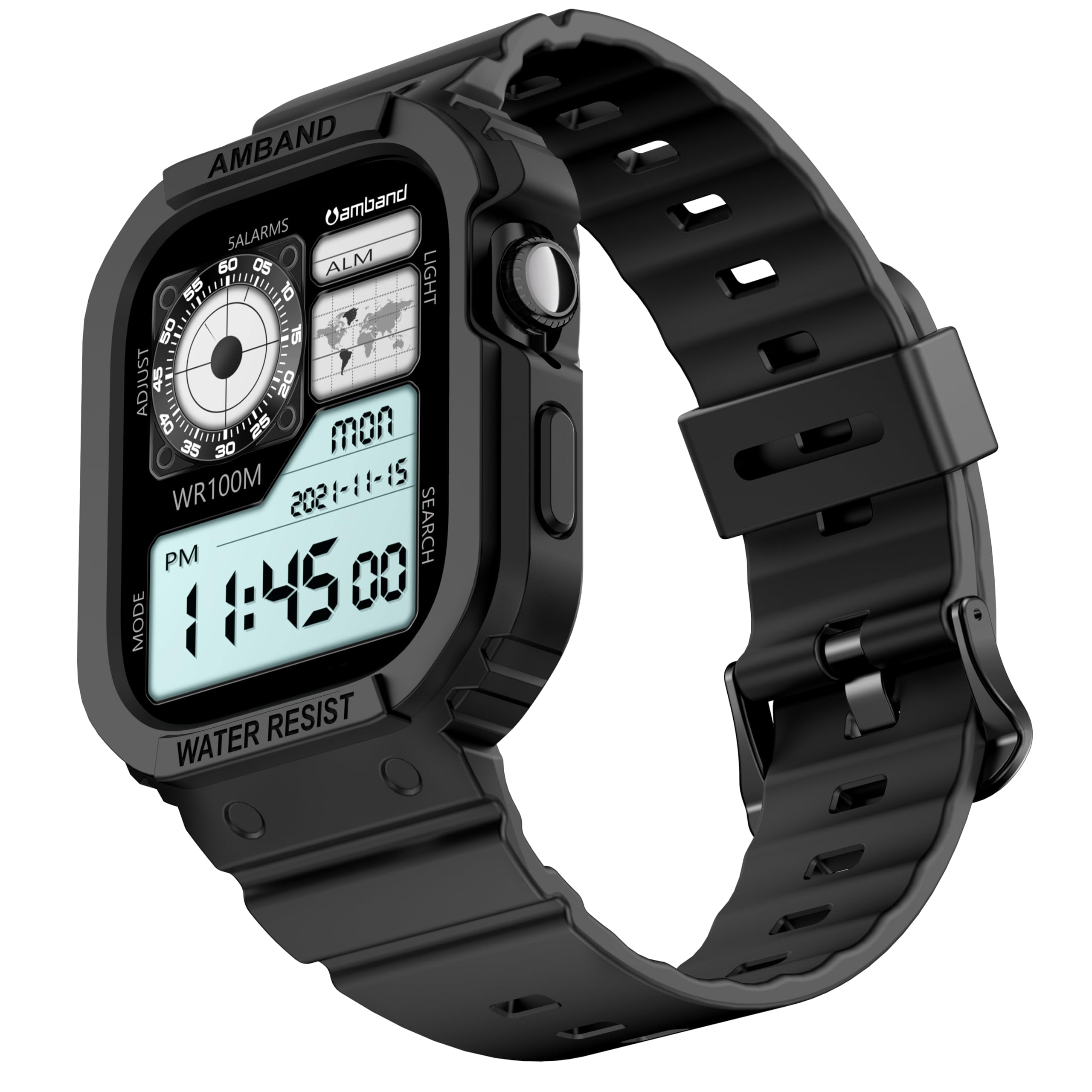 amBand MF Sport Case with Band for Apple Watch Series 9/8/7 (41mm) / Series SE2/SE/6/5/4 (40mm) / Series 3 (38mm) Unisex Flower, Thermoplastic Polyurethane, No Gemstone