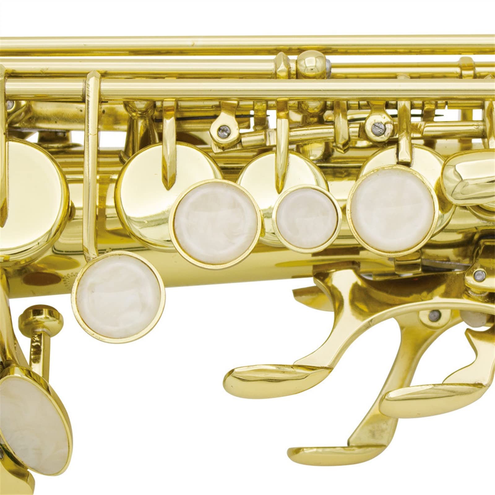 Saxofón Profesional Saxofón De Tubo Recto B Gota Saxofón De Tubo Recto Botón De Carcasa Blanca con Caja (Color : 3/4)