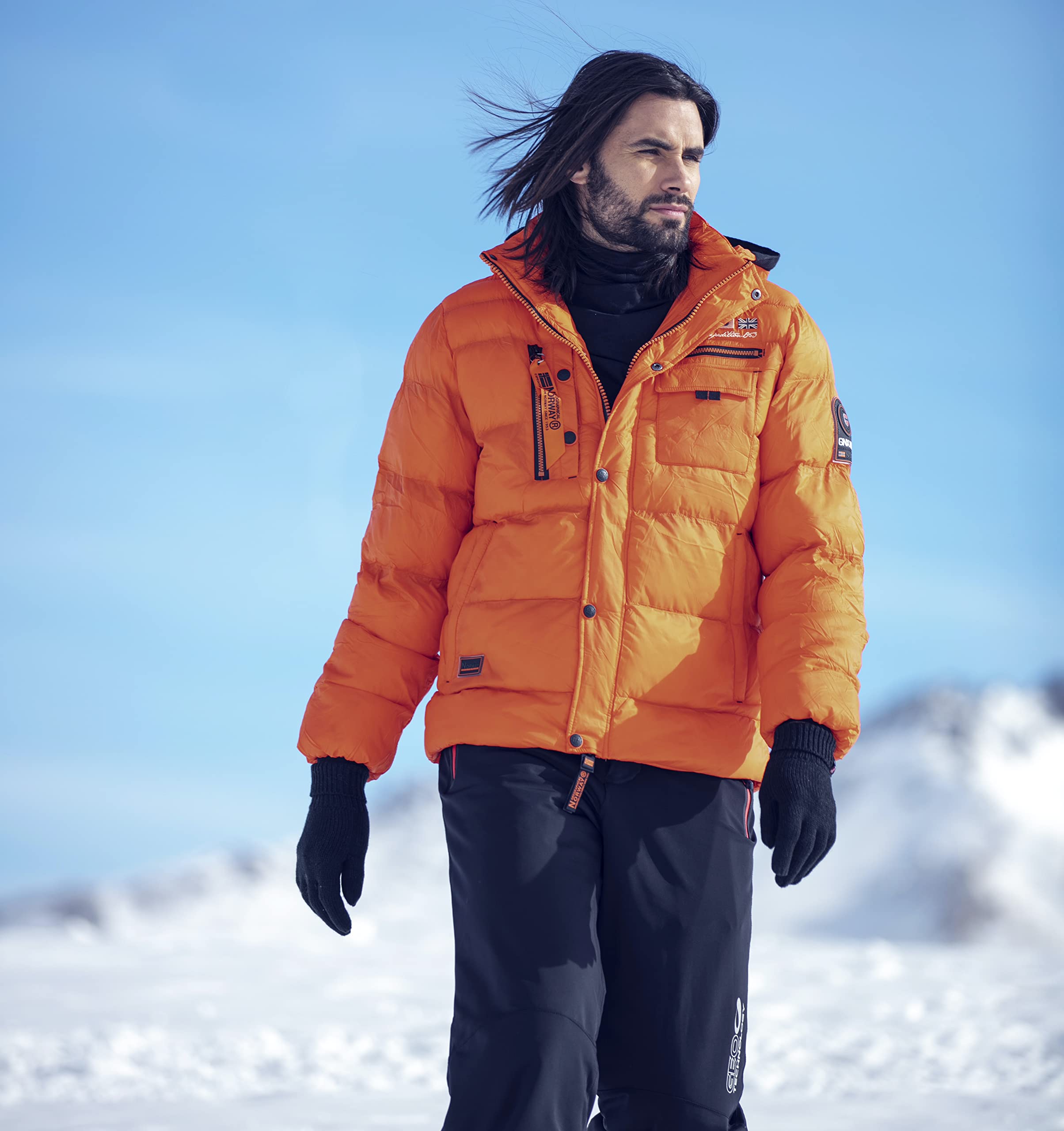 Geographical Norway Hombre Acolchado Chaqueta de Invierno Citernier Capucha