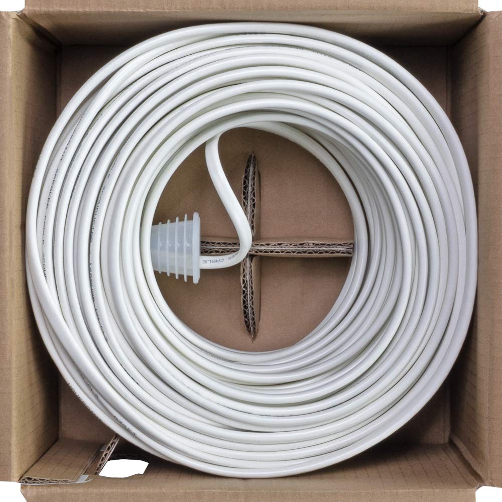 NavePoint 500ft in Wall Audio Speaker Cable Wire CL2 18/2 AWG Gauge 2 Conductor Bulk White