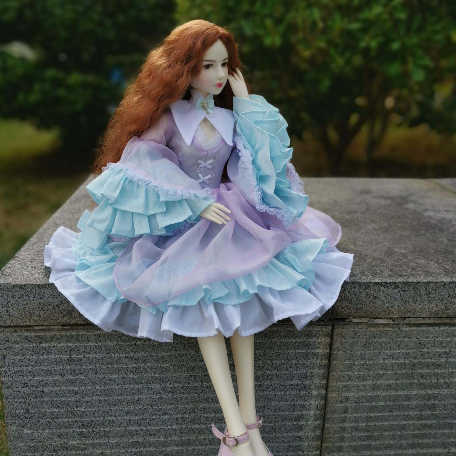Puppenkleid Ball Jointed Doll Kleid Retro Stil Handarbeit Einfache Handhabung für Kinder Fantasievolles Rollenspiel Geschenk, violett