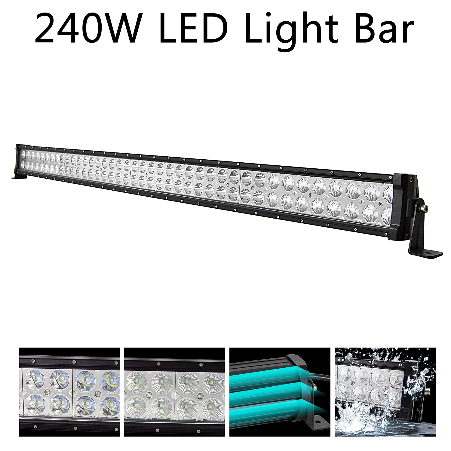 Barre Lumineuse LED 42 Pouces (104 Cm) 240W - Combo Spot/flood, 12V/24V, IP67 - Pour 4x4, SUV, Camion, Tracteur, Bateau - 7