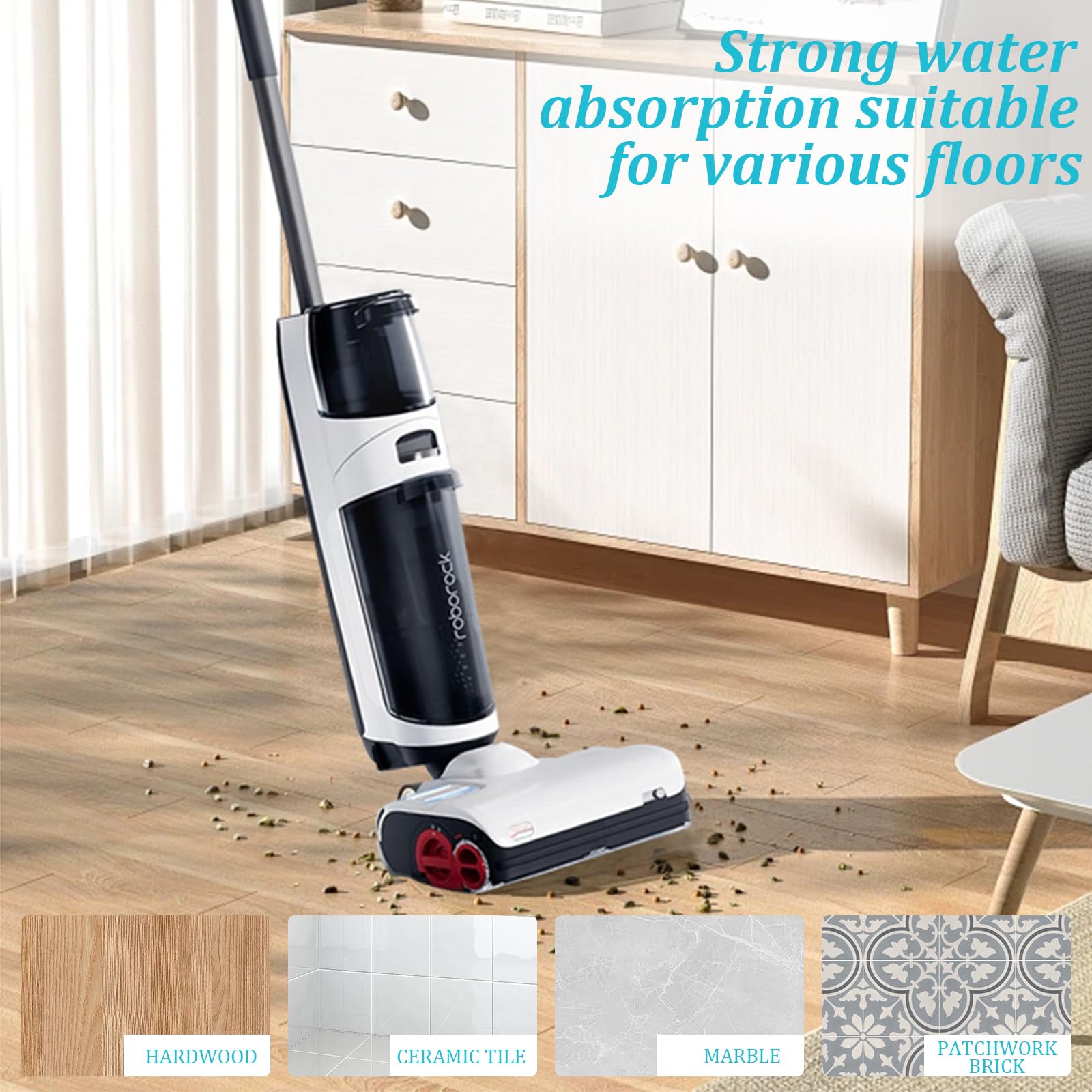 HomeTimes, rullo di ricambio e filtro aspirapolvere per aspirapolvere Roborock Dyad Pro bagnato (3 rullo spazzola + 1 filtro HEPA) (modello Dyad non adatto