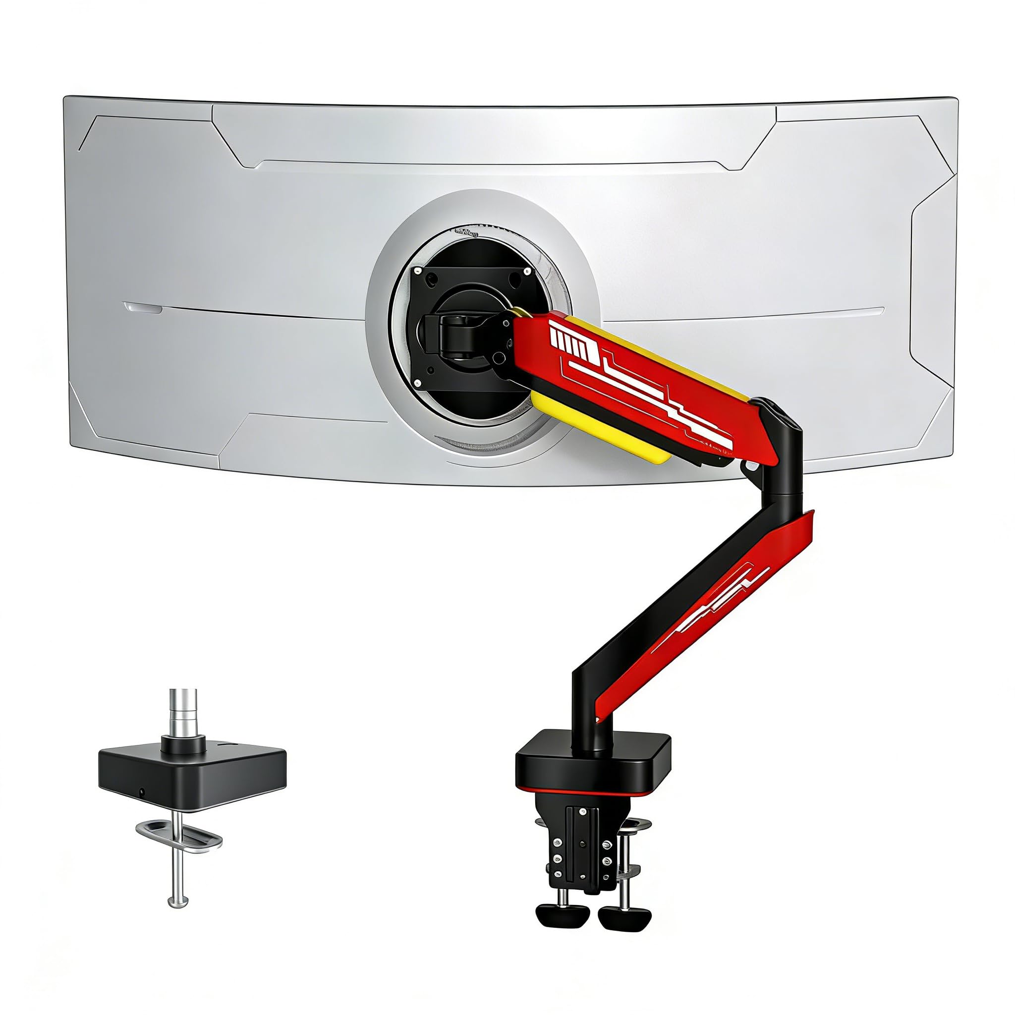Supporto Monitor per 13-49 Pollici fino a 20 kg, Rotazione 360° Braccio Schermo Scrivania, Monitor Arm Inclinazione Altezza Gas Regolabili, Porta Monitors Gestione dei Cavi, VESA 75/100, Nero