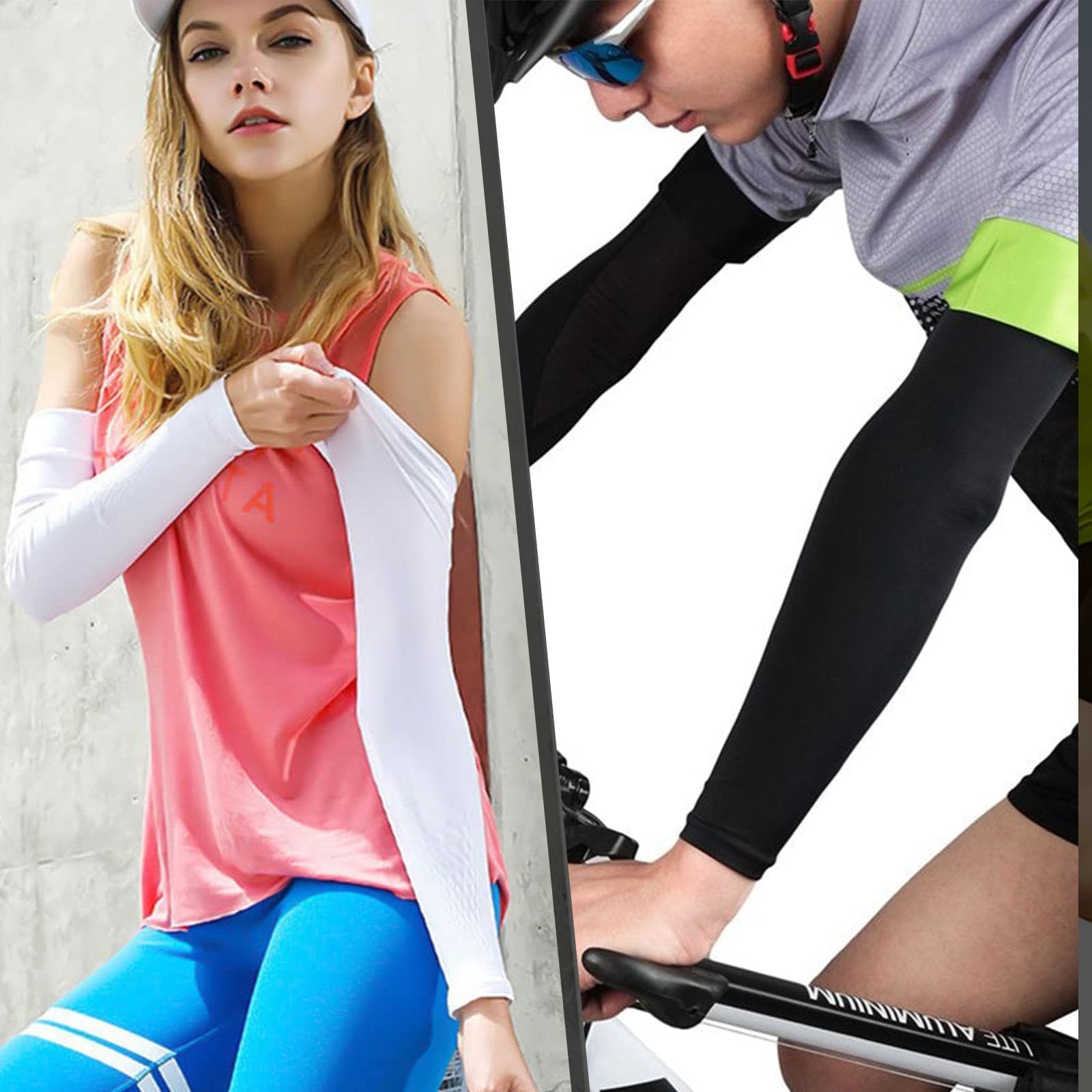 Manchettes de Bras pour Homme et Femme, 3 Paires Manchette Bras Femme Homme, Manchon De Compression Bras, Protection Anti-UV, Couverture de Tatouage, Manchons de Sport de Compression