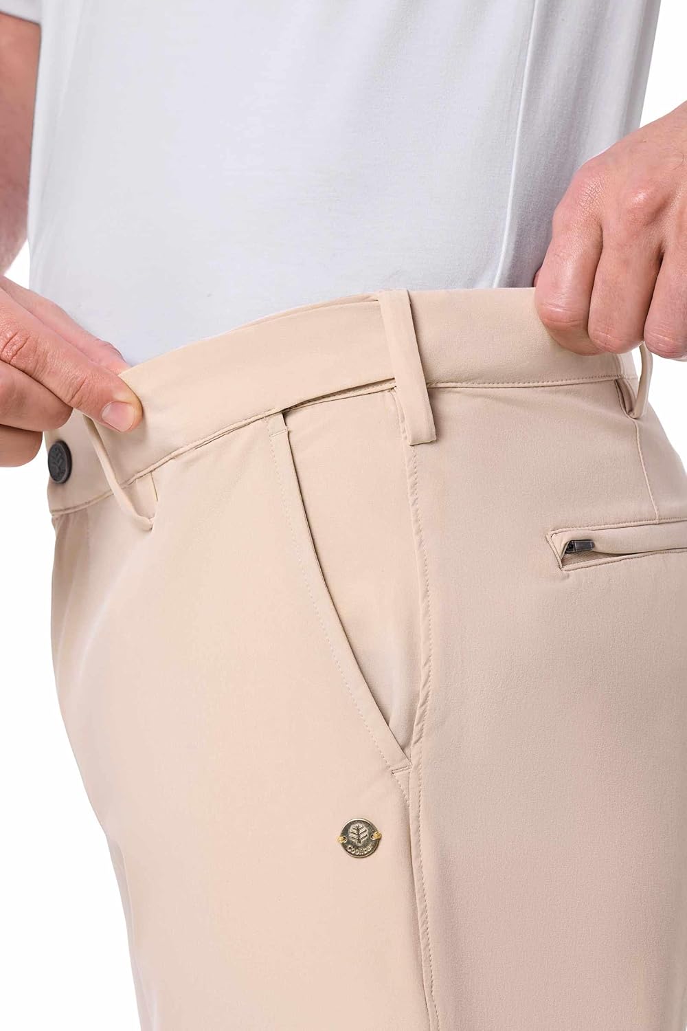 Men's Travel Pant - UPF 50+ Sun Protection Slim Fit - Westchester in Pale Khaki
