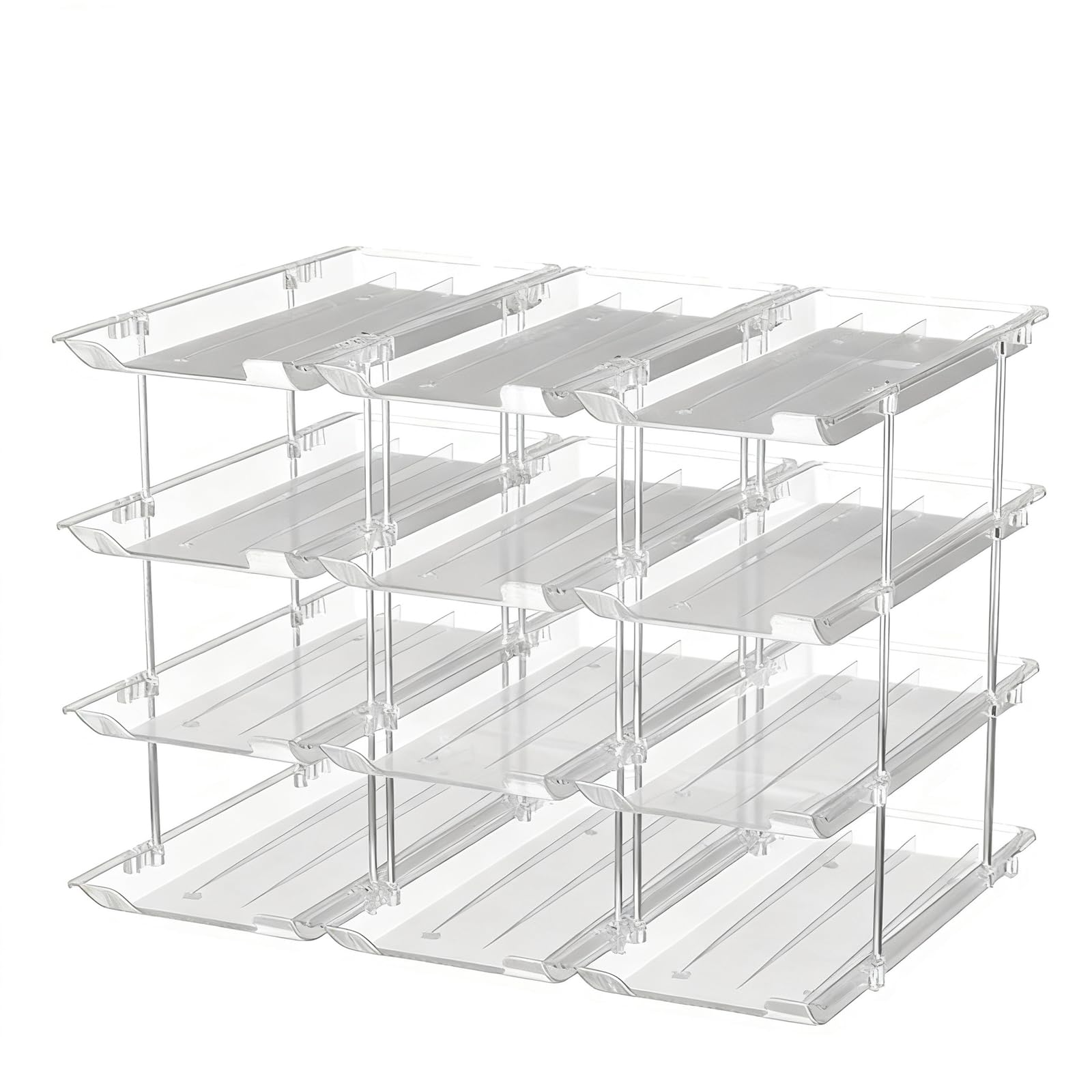 Étagère Transparente empilable pour boîtes de,Clear 4Tier