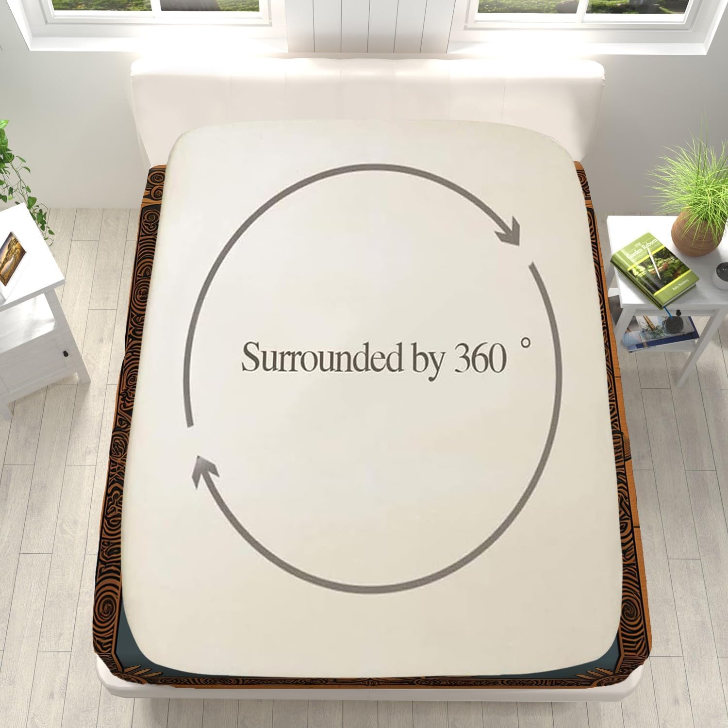 King Fitted Sheet Only Norse Mythology Viking Brown Deep Pocket Fitted Sheet 16" Soft Microfiber Cooling Fitted Sheet, 4 Pieces Fitted Bed Sheet Set with 2 Pillowcases and Sheet for Thick Mattress