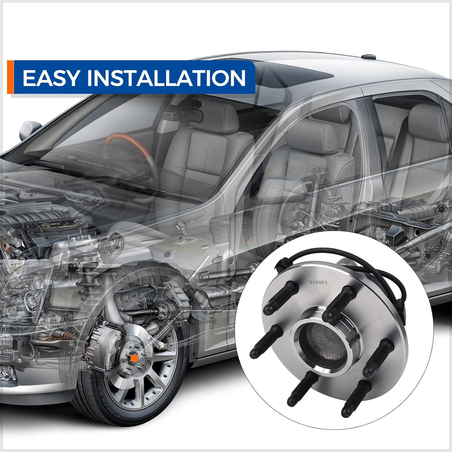 PAROD 515053 Front Wheel Hub & Bearing Assembly Fit for 2002-2006 Cadillac Escalade, Chevy Avalanche Express Suburban 1500 2500 GMC Savana Yukon XL 1500 RWD