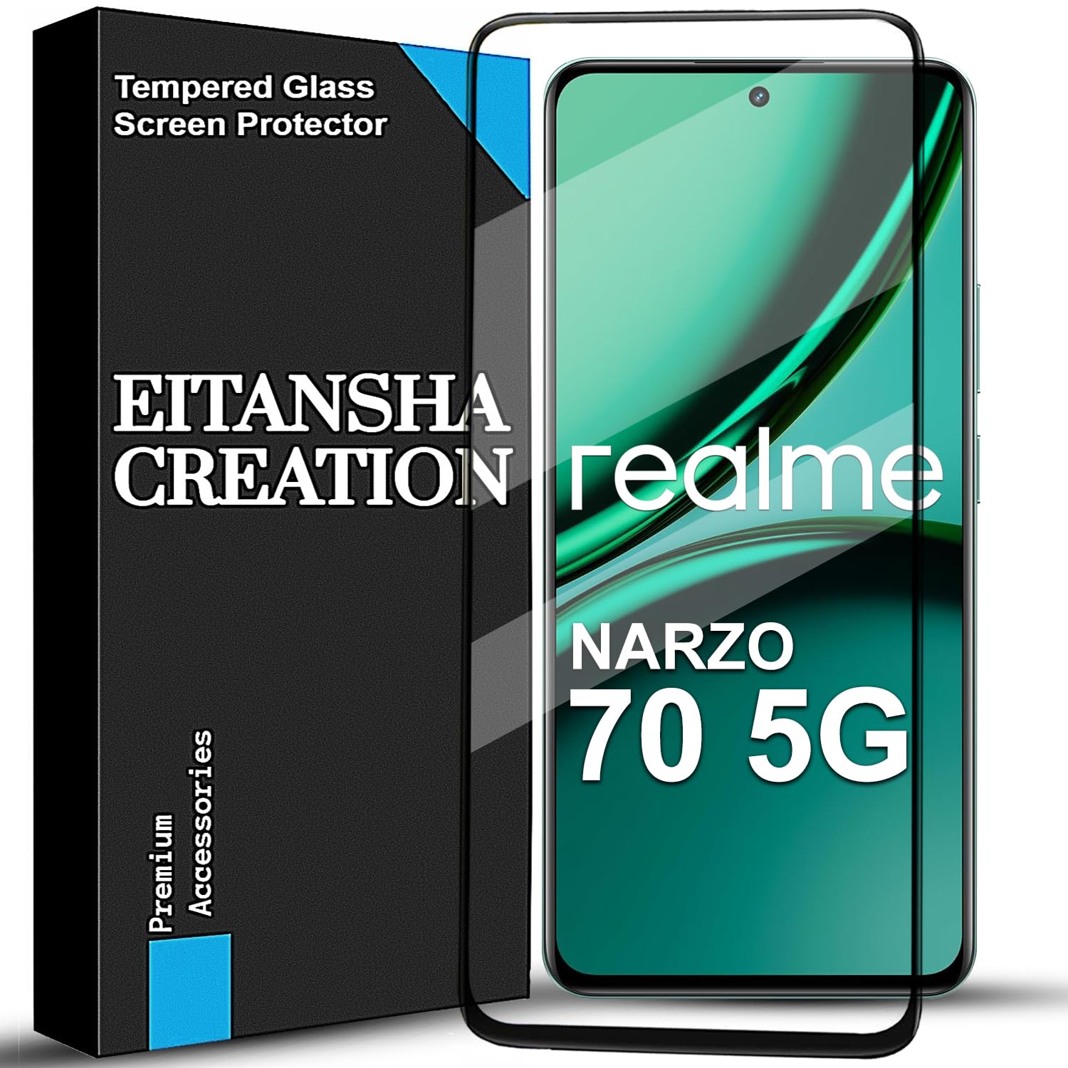 EITANSHA CREATION Edge To Edge Screen Protector Tempered Glass For Realme Narzo 70 5G / Realme Narzo 70 Pro 5G With Easy Self-Installation Kit (B0D2LTYLDC) Amazon Price History, Amazon Price Tracker