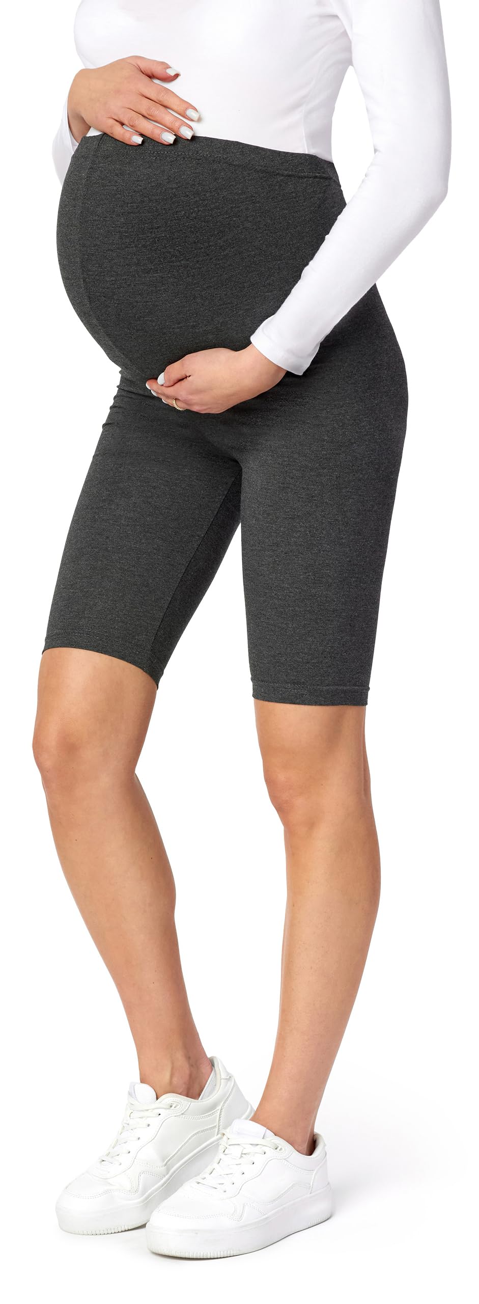 Be Mammy Kurze Umstandsleggings aus Viskose Bequeme und blickdichte Schwangerschaftsleggings Umstandsshorts Umstandsmode Sommer BE-04