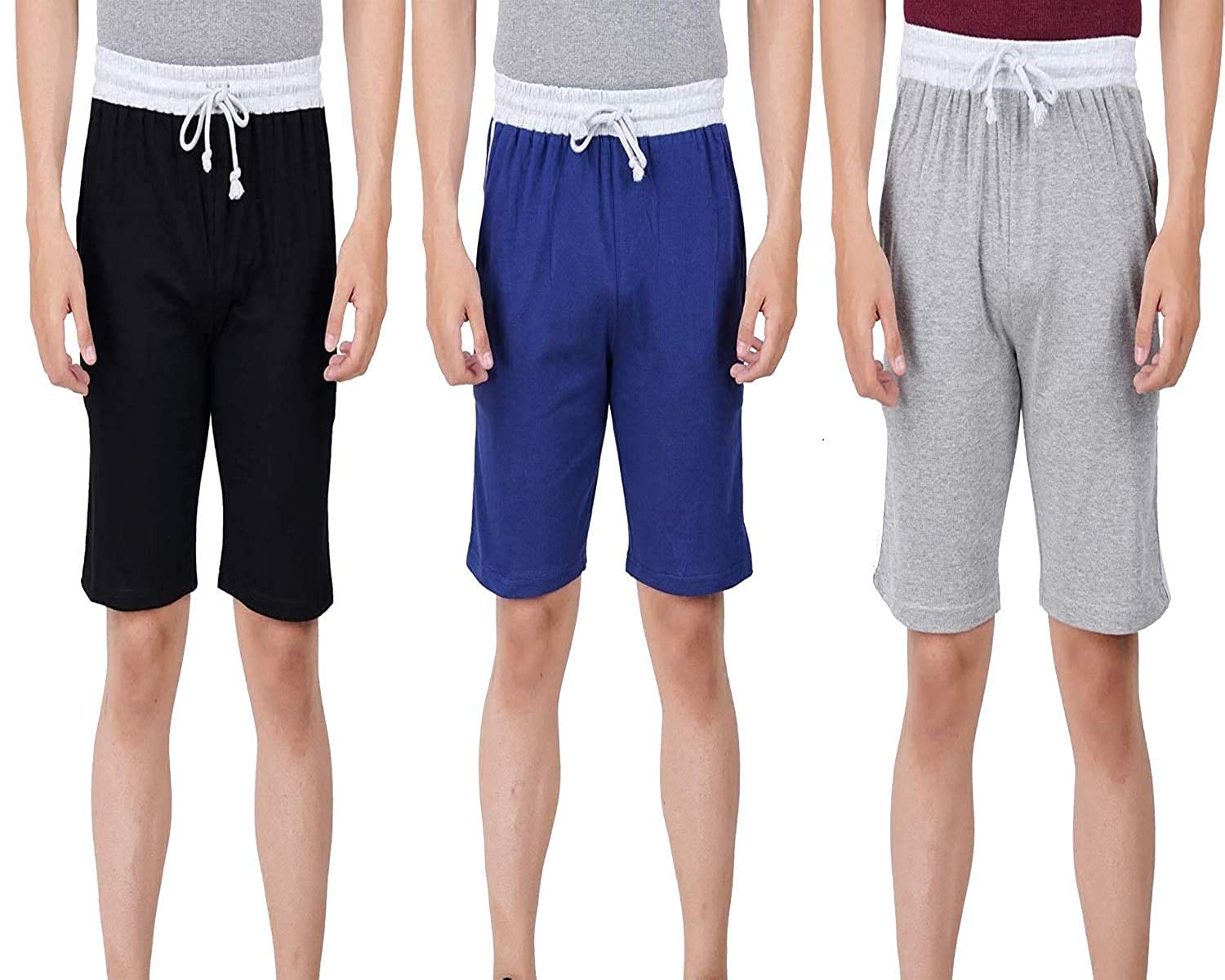 Men's 100% Cotton Ultra Soft Bottom Lounge Casual Comfort Sleep Shorts with Pockets