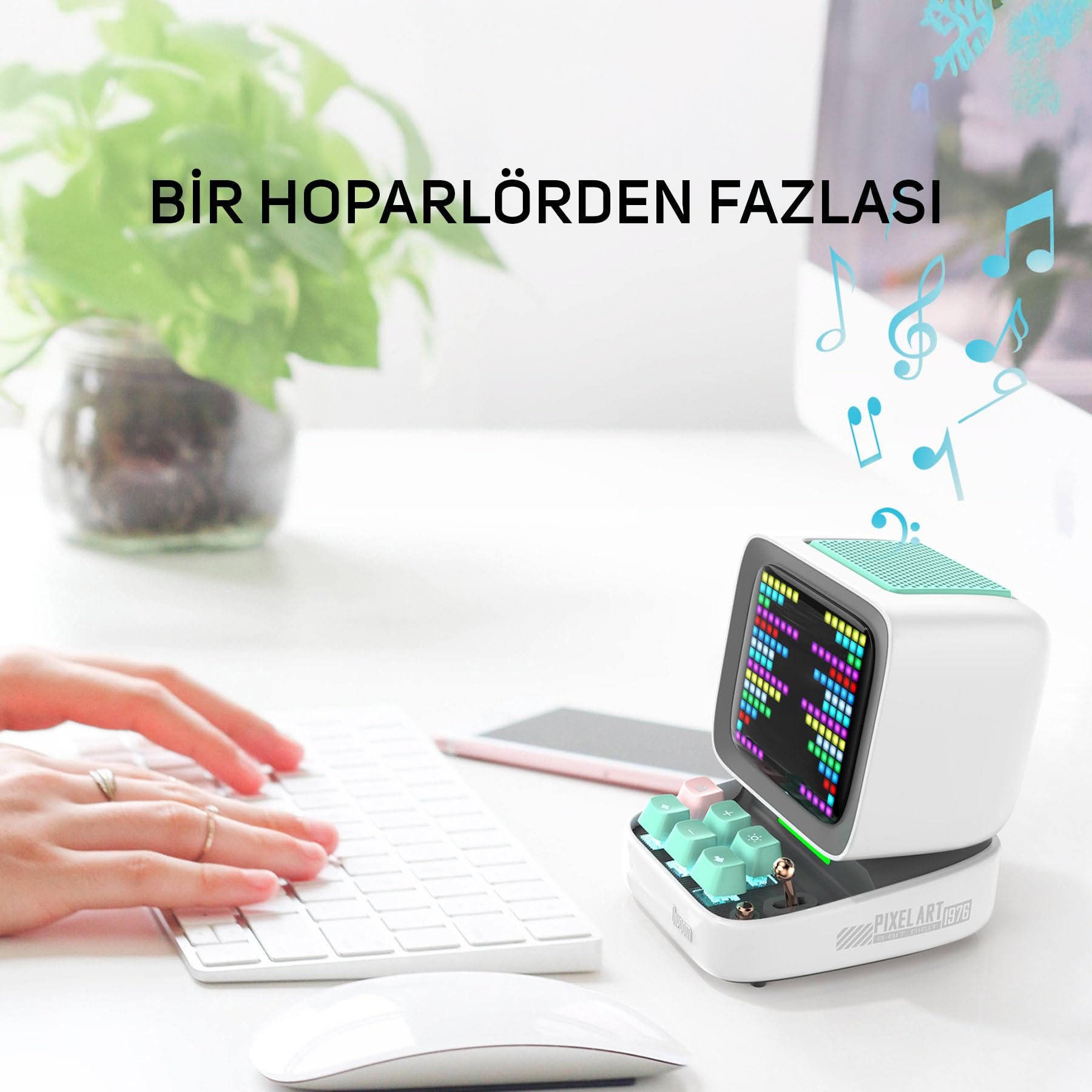 Divoom Ditoo Pro Beyaz Bluetooth Hoparlör ve Pixoo Max Led Ekran Seti