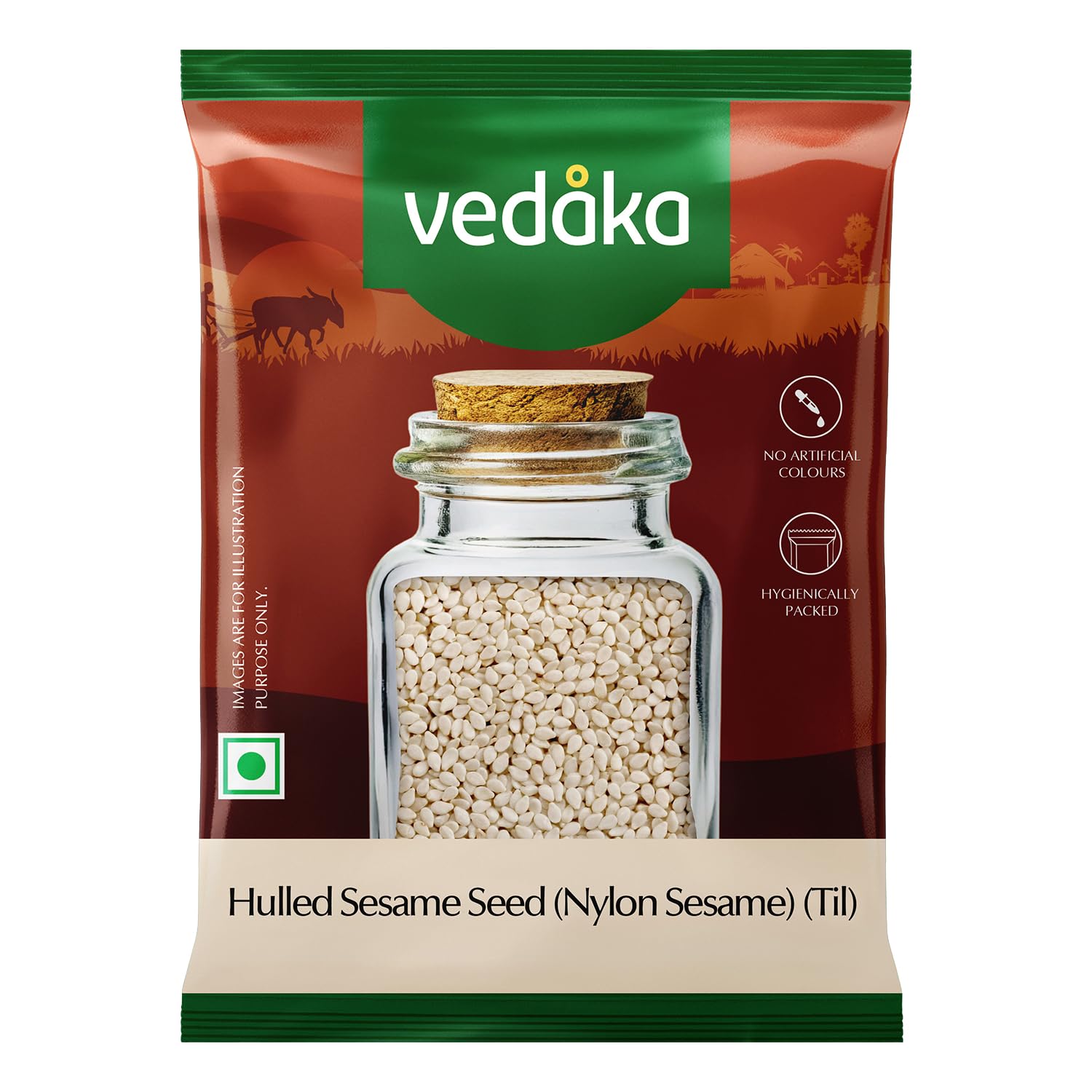 Amazon Brand - Vedaka Hulled Seame Seed | 100 G | Nylon Sesame | Til