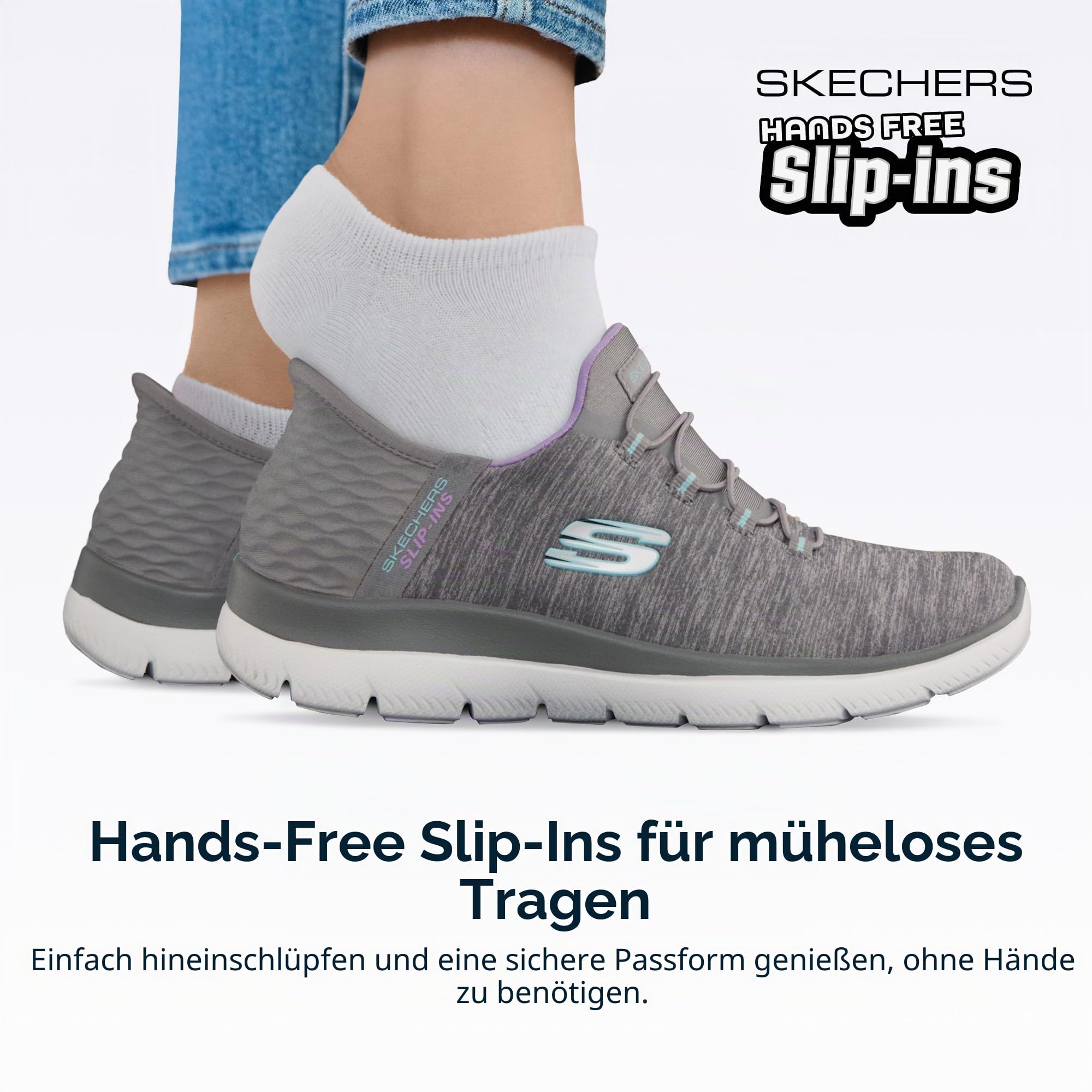 Skechers 149937 GYMT Slipper Slip-Ins grau grau