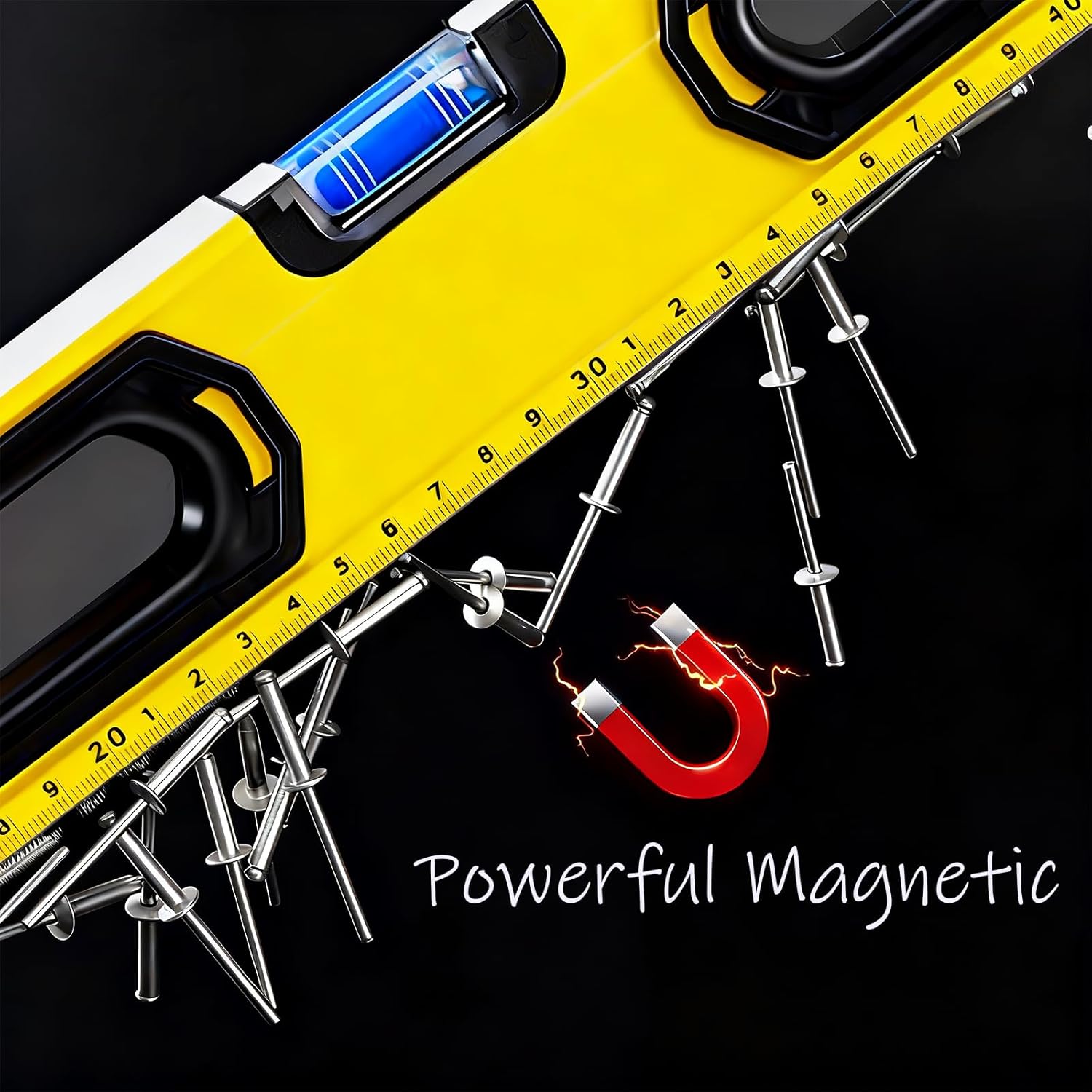 24インチレベラーツール、強力な磁気レベル、高精度魚雷レベル、耐久性のあるレベラー、180/90/45度レベルツール、耐衝撃レベル(