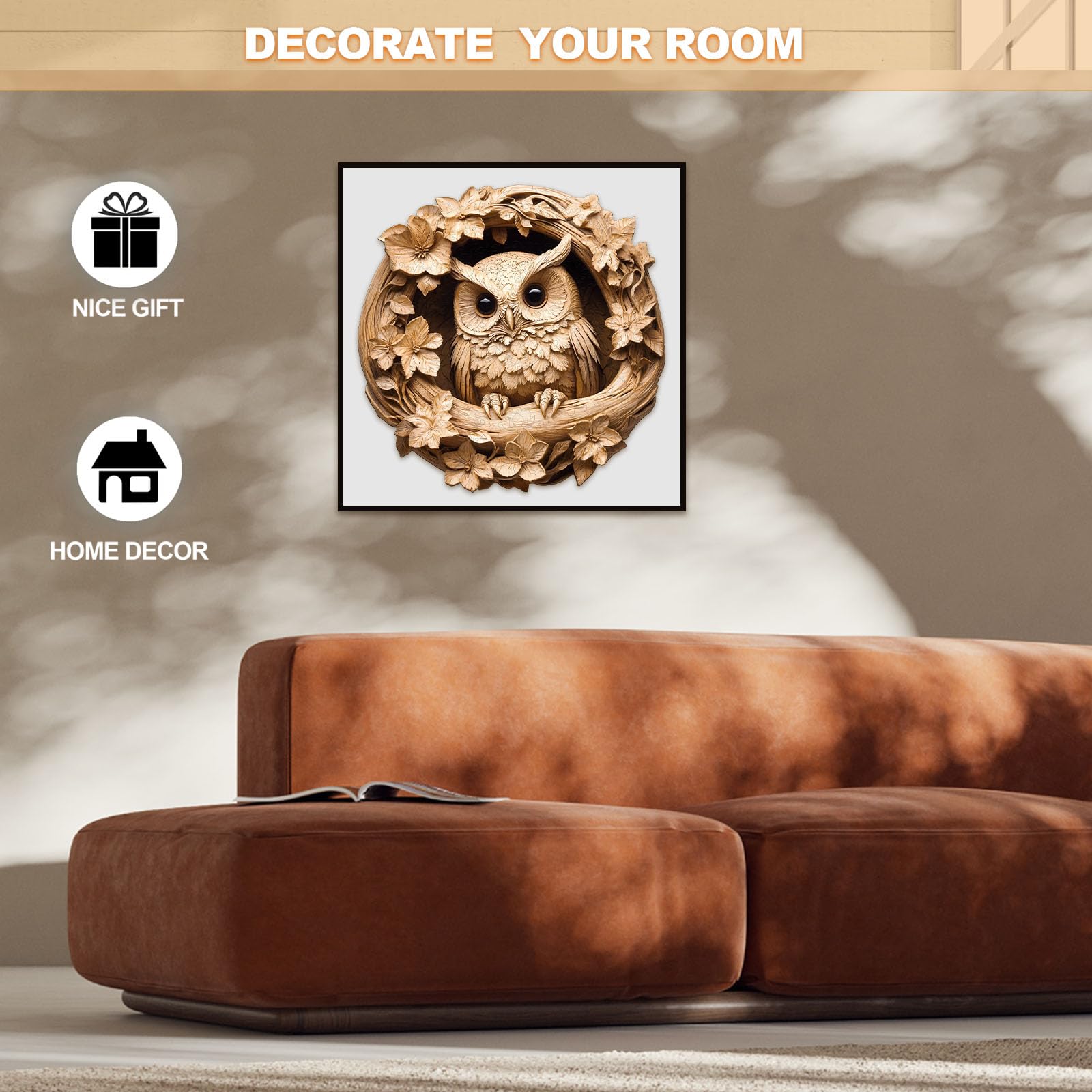 Puzle de madera para adultos, 300 piezas, rompecabezas visual 3D de madera para adultos, rompecabezas de madera de 34 x 34 cm, rompecabezas de madera único, rompecabezas de madera con caja de madera