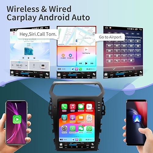 Miniatura 3 de Radio de coche estéreo navegación GPS para Ford Explorer Interceptor 2011-2019 Radio Android Auto CarPlay Pantalla vertical de 12.1 pulgadas Estilo