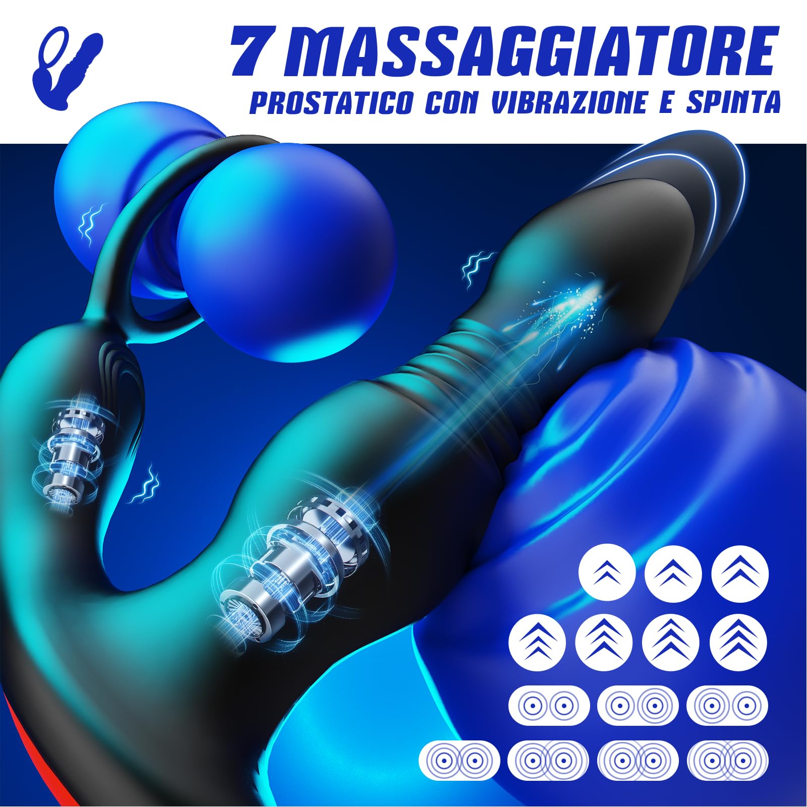 Prostata Vibratore Anale Plug Analesex con Anello per Pene, 3 in1 AI-Chat Anal Plug Vibratore per Uomo Sex Toys, Anello Vibrante per il pene con 7 Modalità, Sex Toys Uomo Plug Anale Vibrante