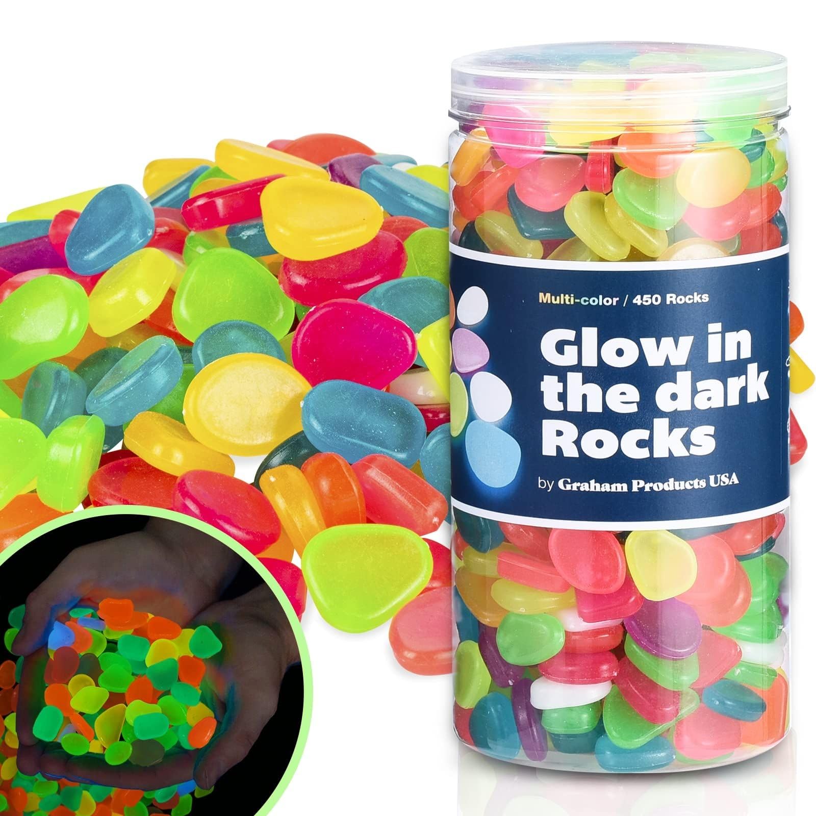 1000/2000 stuks 0,55 Glow in The Dark stenen tuinkiezels rotsen binnen buiten decoratie lichtgevende steen for looppaden oprit tuin gras aquarium Halloween decoratie(Green 2,2000pcs