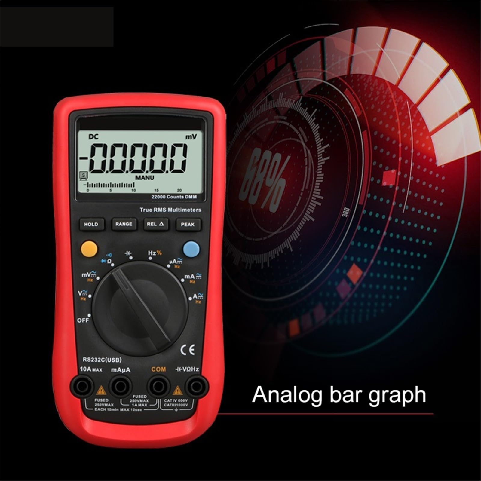 Cyfrowy miernik uniwersalny True RMS 1000 V AC DC Multimetr Tester napięcia Tryb względny 22000 zliczeń Wysoka niezawodność