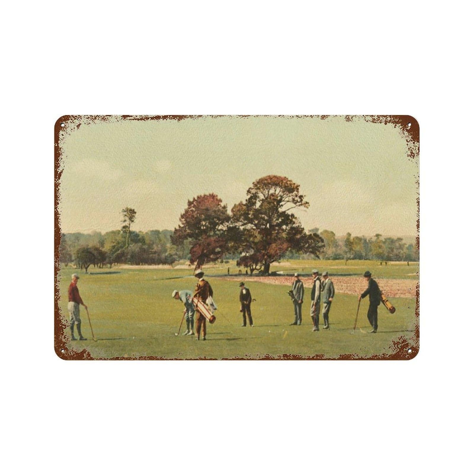 xiaoxiaoshen Vintage Golf Course Painting_ Landscape Wall Decor Art Metal Tin Poster Modern Home Decor Art Home Bar Shop Decorations Vintage Sign 20x30cm