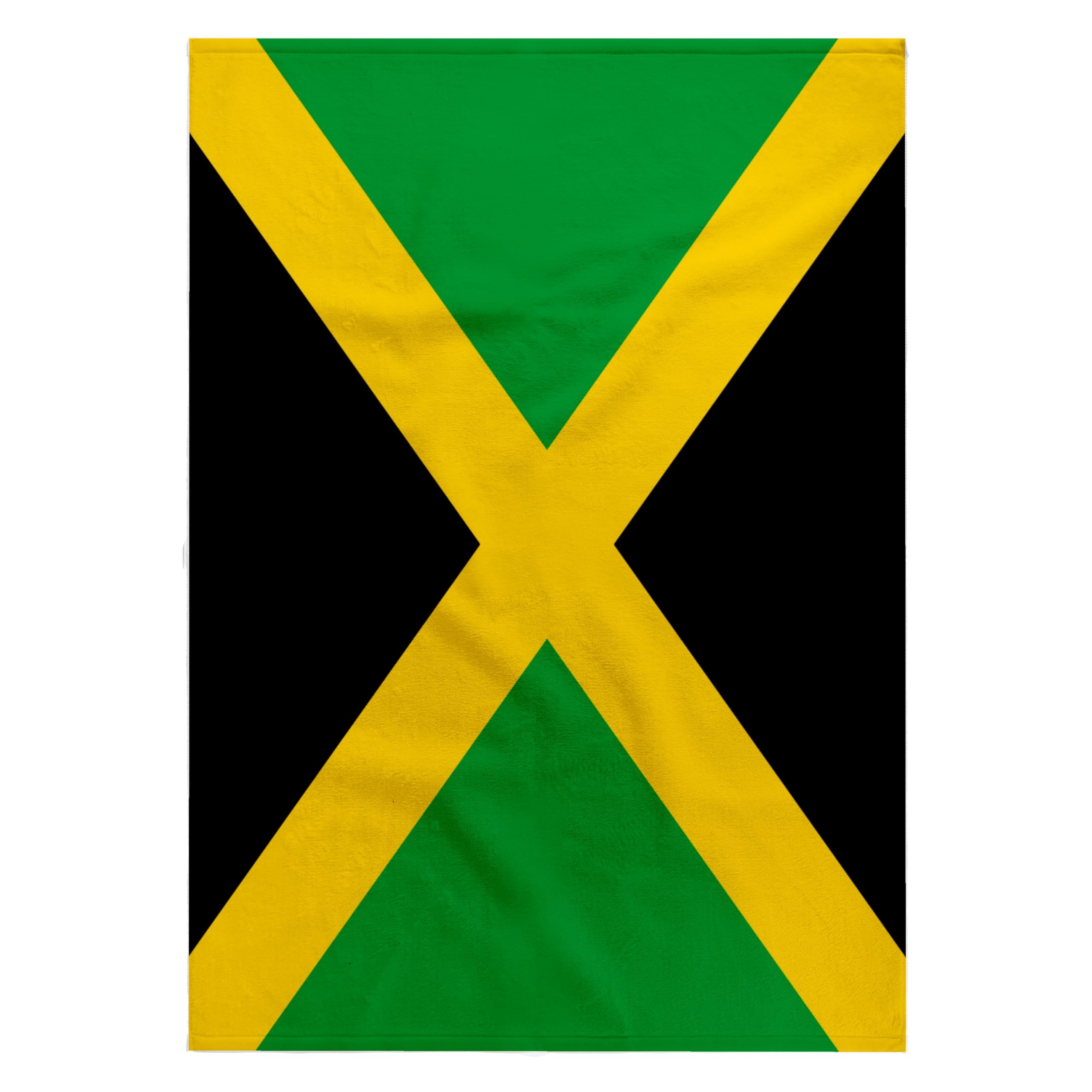 3dRose 22x30 Bath Hand Pool Towel - Flag of Jamaica Square - Caribbean Jamaican Green Black with Yellow Gold Saltire Cross - The Cross Flags