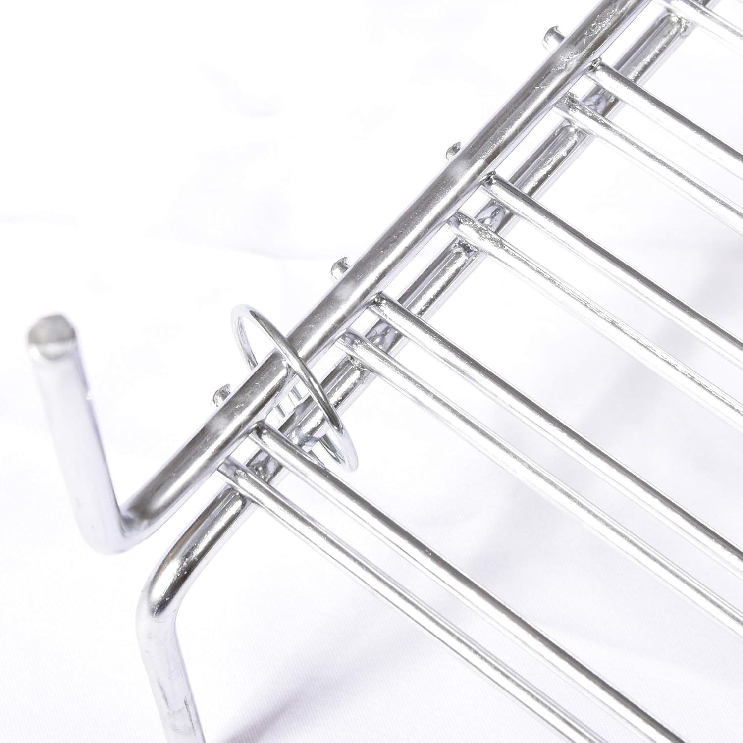 Griglia per Barbecue, Graticola in Acciaio cromato con Manico, Barre Verticali Lisce, Apribile e richiudibile (50x35 cm)