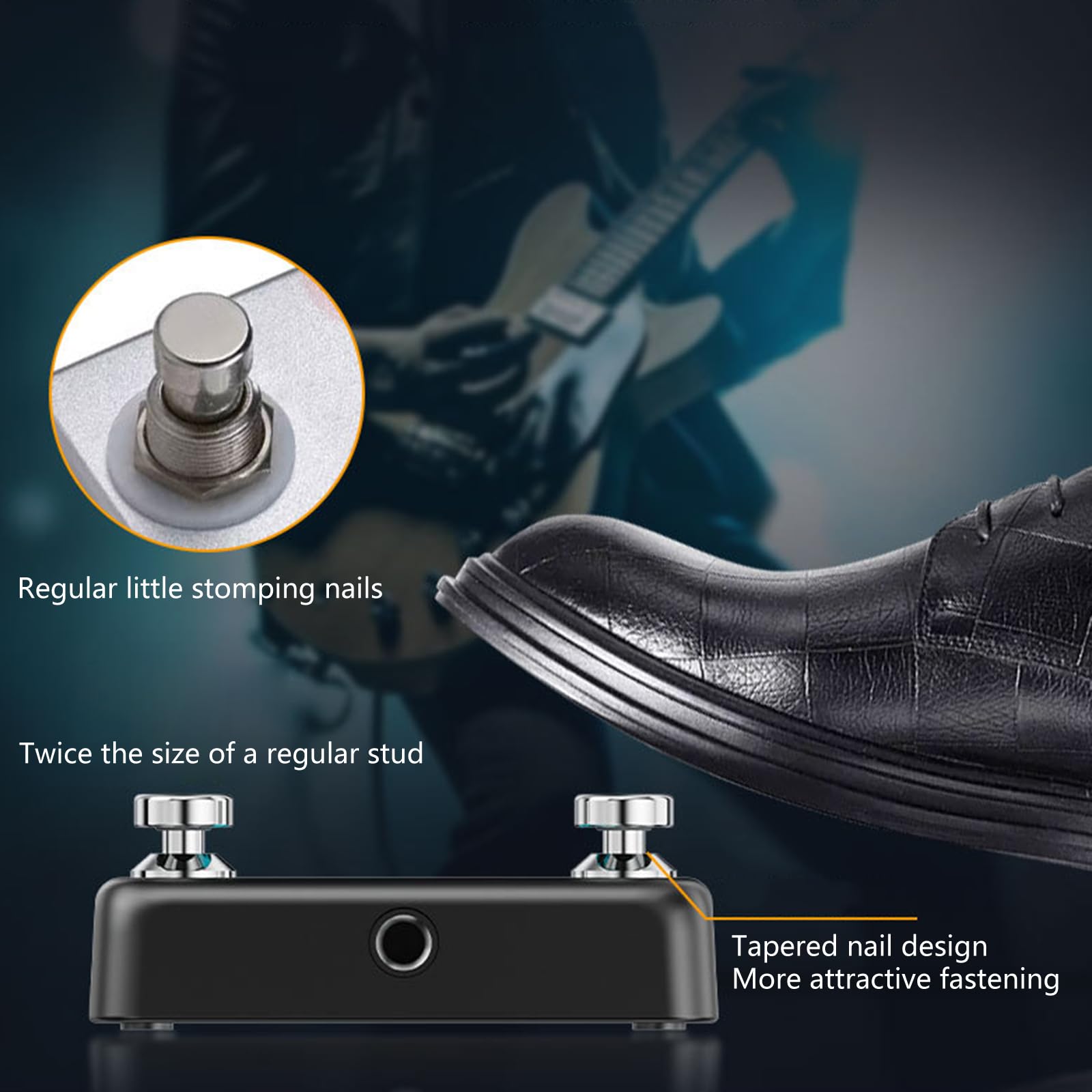 Pedale esterno doppio pedale portatile doppia funzione compatto per chitarristi e tastieristi musicisti interruttori effetti