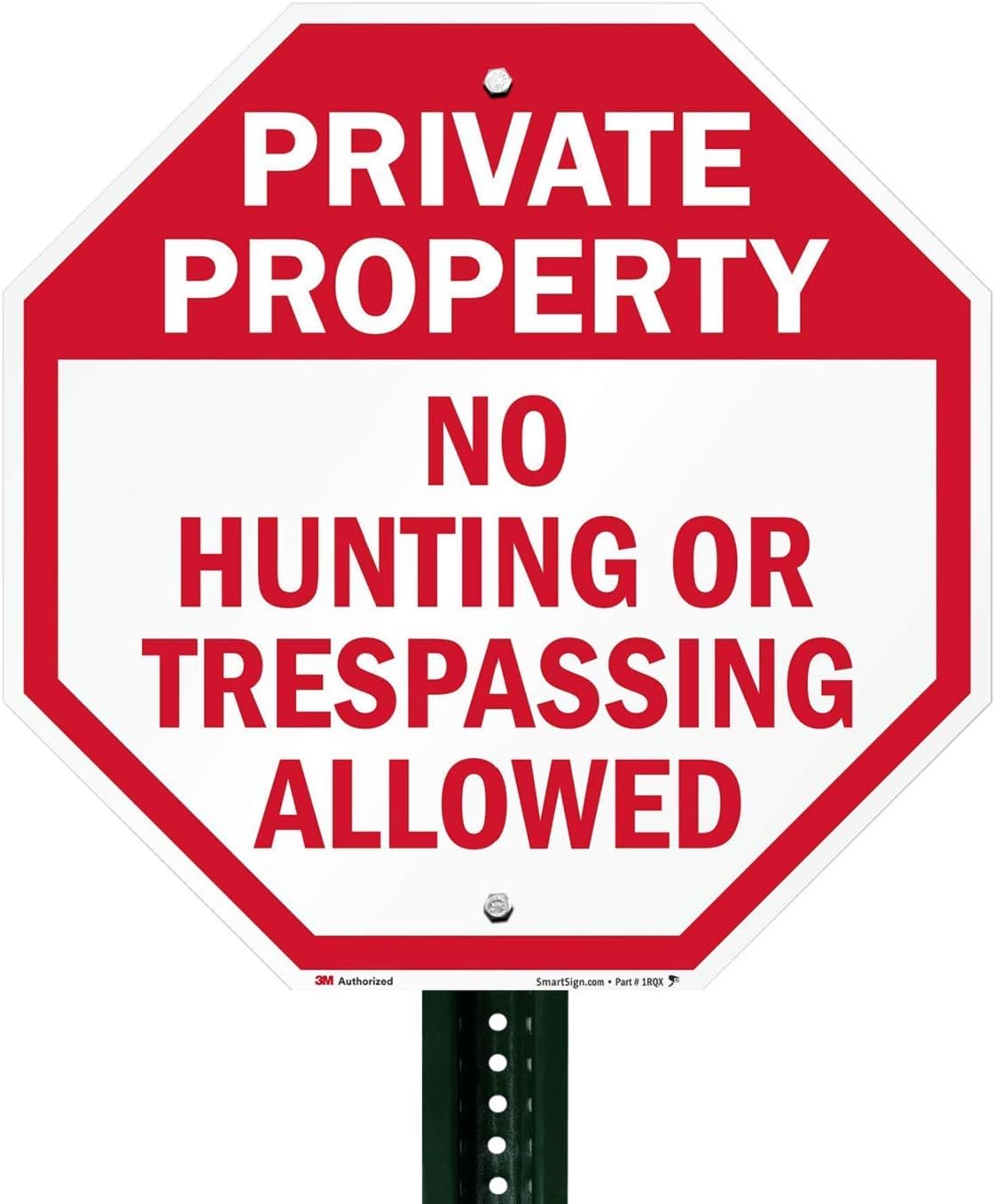 SmartSign "Private Property - No Hunting Or Trespassing Allowed" Sign | 18" x 18" 3M Engineer Grade Reflective Aluminum