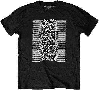 Joy Division Mens Unknown Pleasures T-Shirt -Large Black