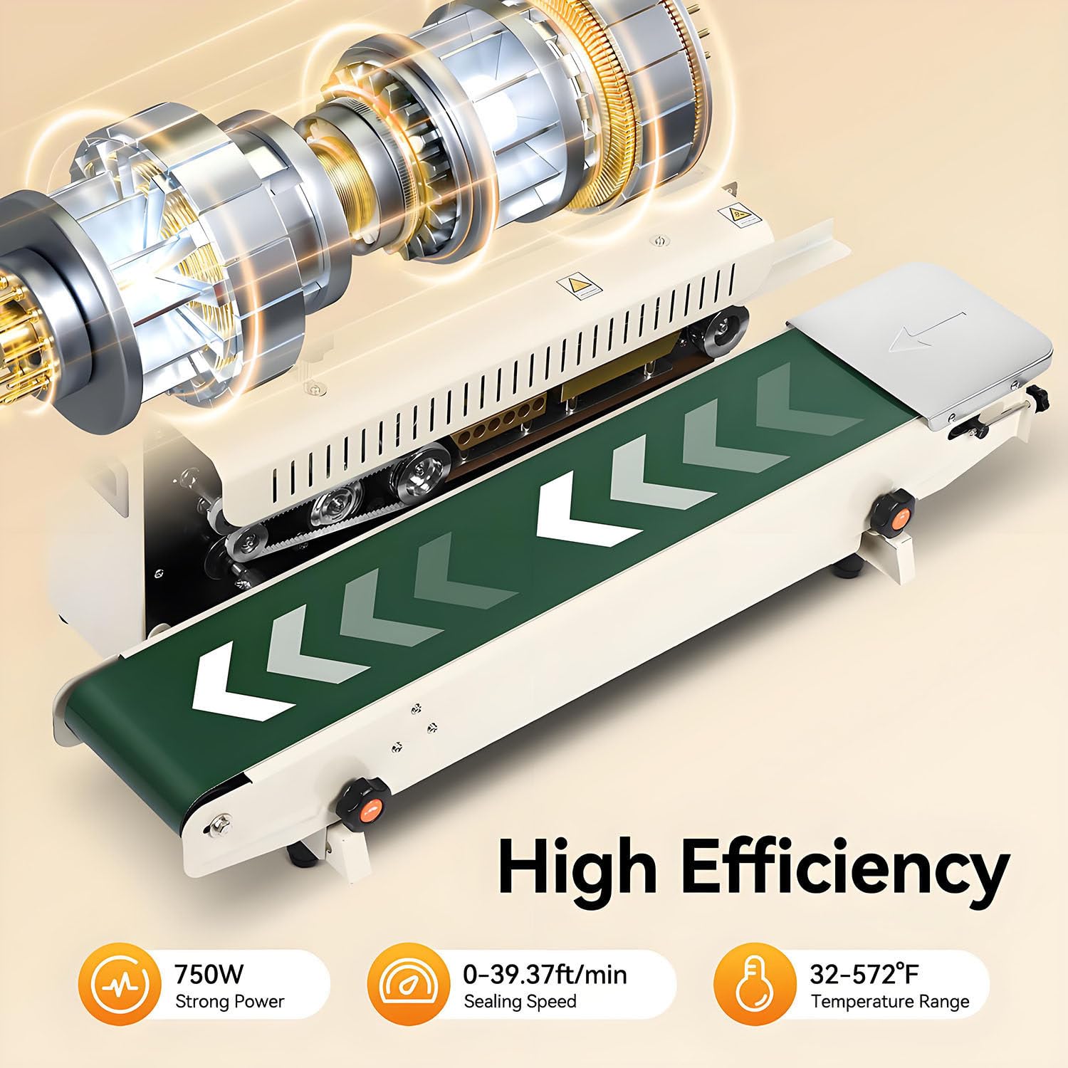 Machine de scellage Automatique FR-900, scelleuse Horizontale Continue pour Sacs en Plastique, 750 W, Outil d'emballage électrique, Largeur de scellage de 5 à 12 mm 220V