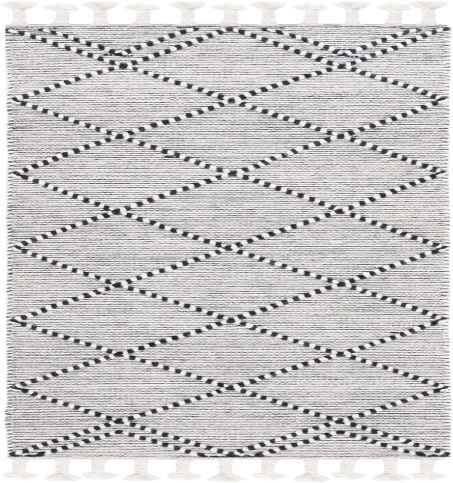SAFAVIEH Vermont Collection Runner Rug - 8' Runner, Ivory & Black, Transitional Design, Ideal for High Traffic Areas in Hallway, Bathroom & Kitchen (VRM162Z-28)