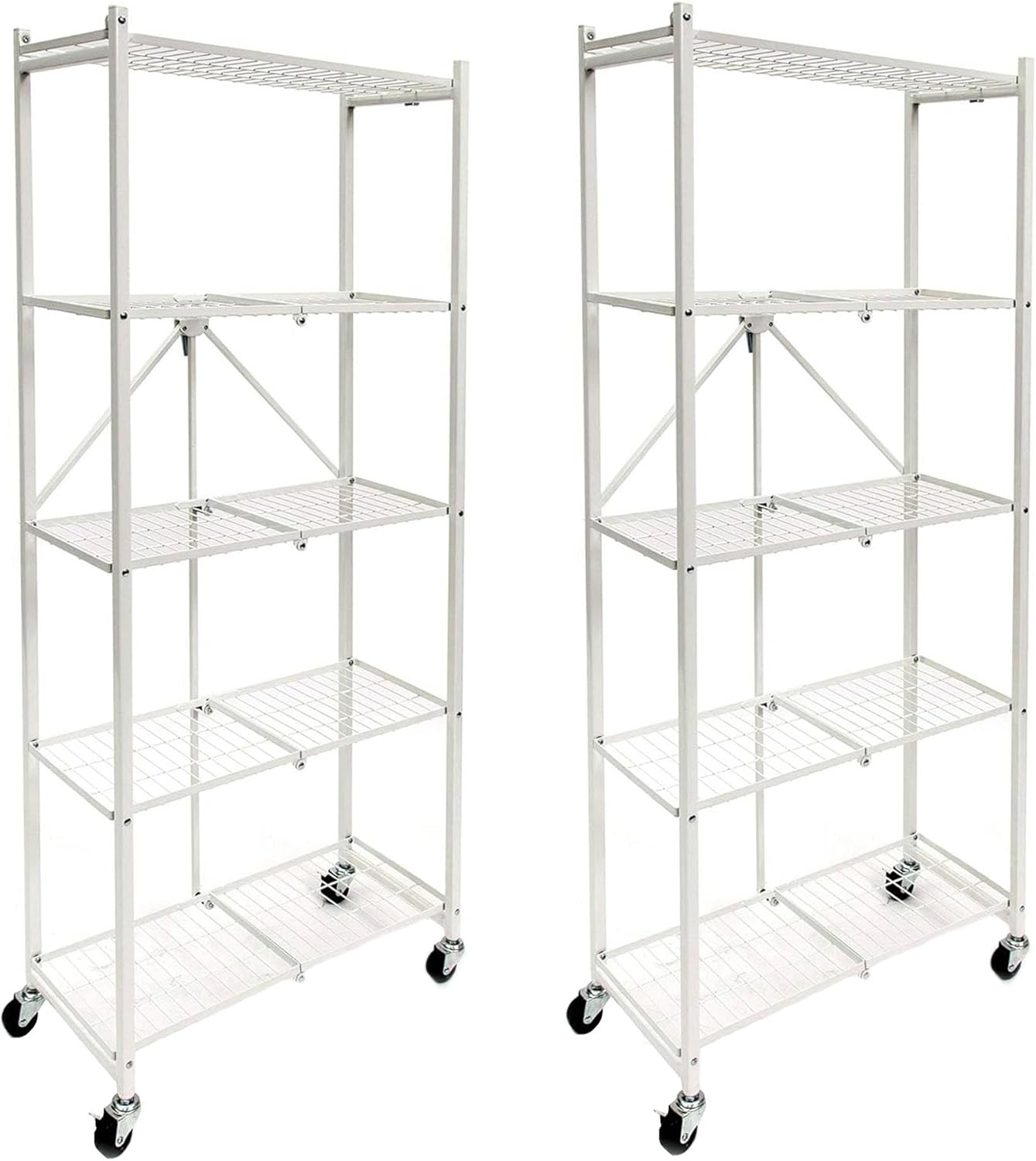 Origami 2 Pack RPR Series 5 Shelf Steel Rack Unit Holds up to 100 Pounds, White