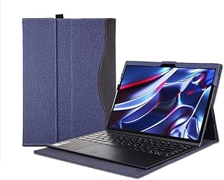 Cover Case for Lenovo IdeaPad Duet 5 12IRU8 12IAU7 & IdeaPad Duet 5i Gen 7 & Xiaoxin Duet 2022 2023 12.4 inch Tablet，PU Leather Protective Laptop Bag with Pen Holder (Dark Blue)