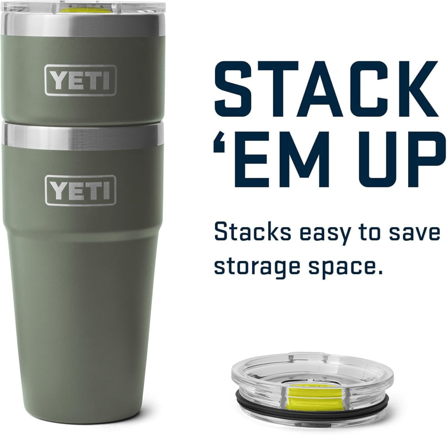 YETI Rambler 20 oz Stackable Tumbler, Stainless Steel, Vacuum Insulated with MagSlider Lid
