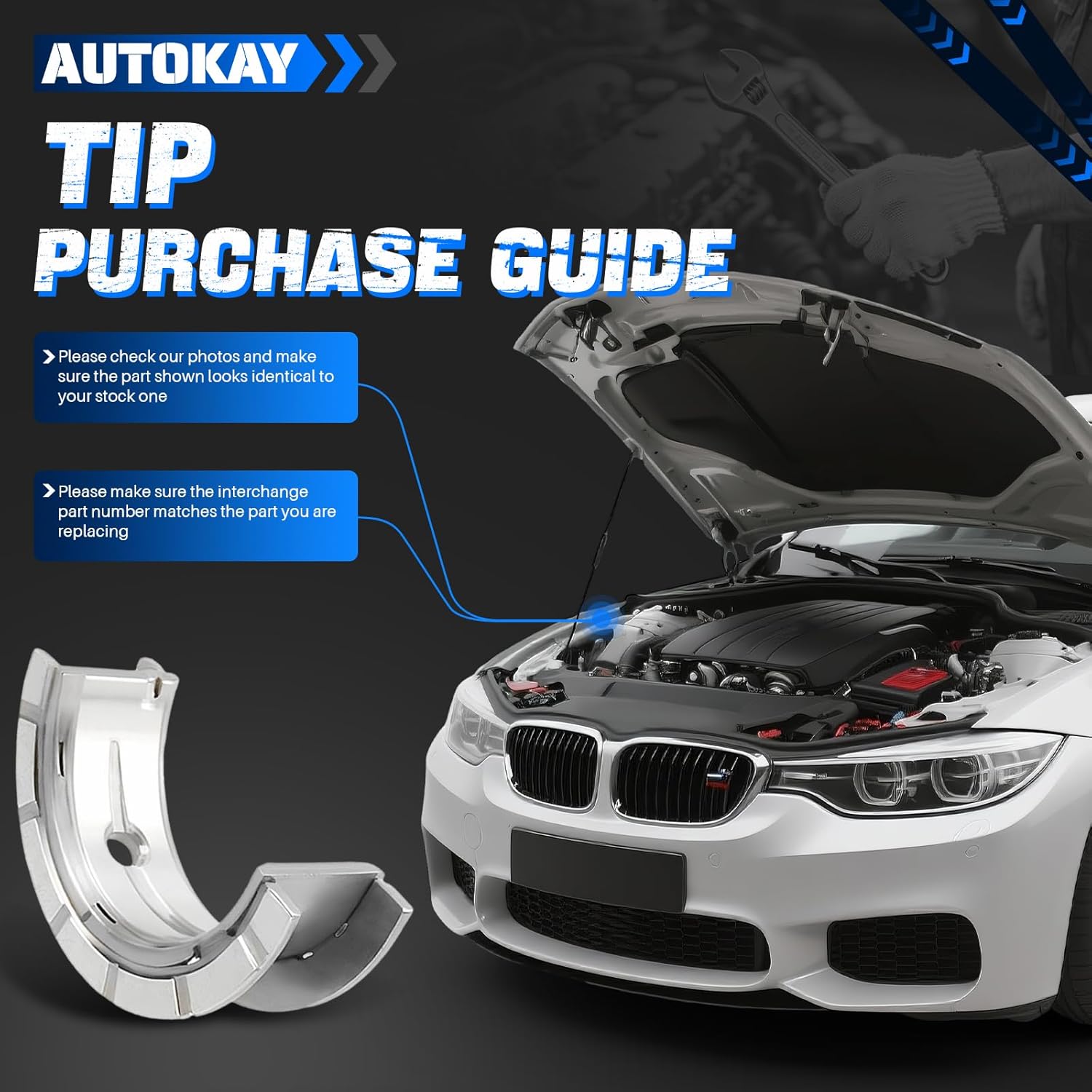 AUTOKAY Main Bearings for Buick for Chevrolet for Equinox for Malibu for GMC 2.4L 2000-2017